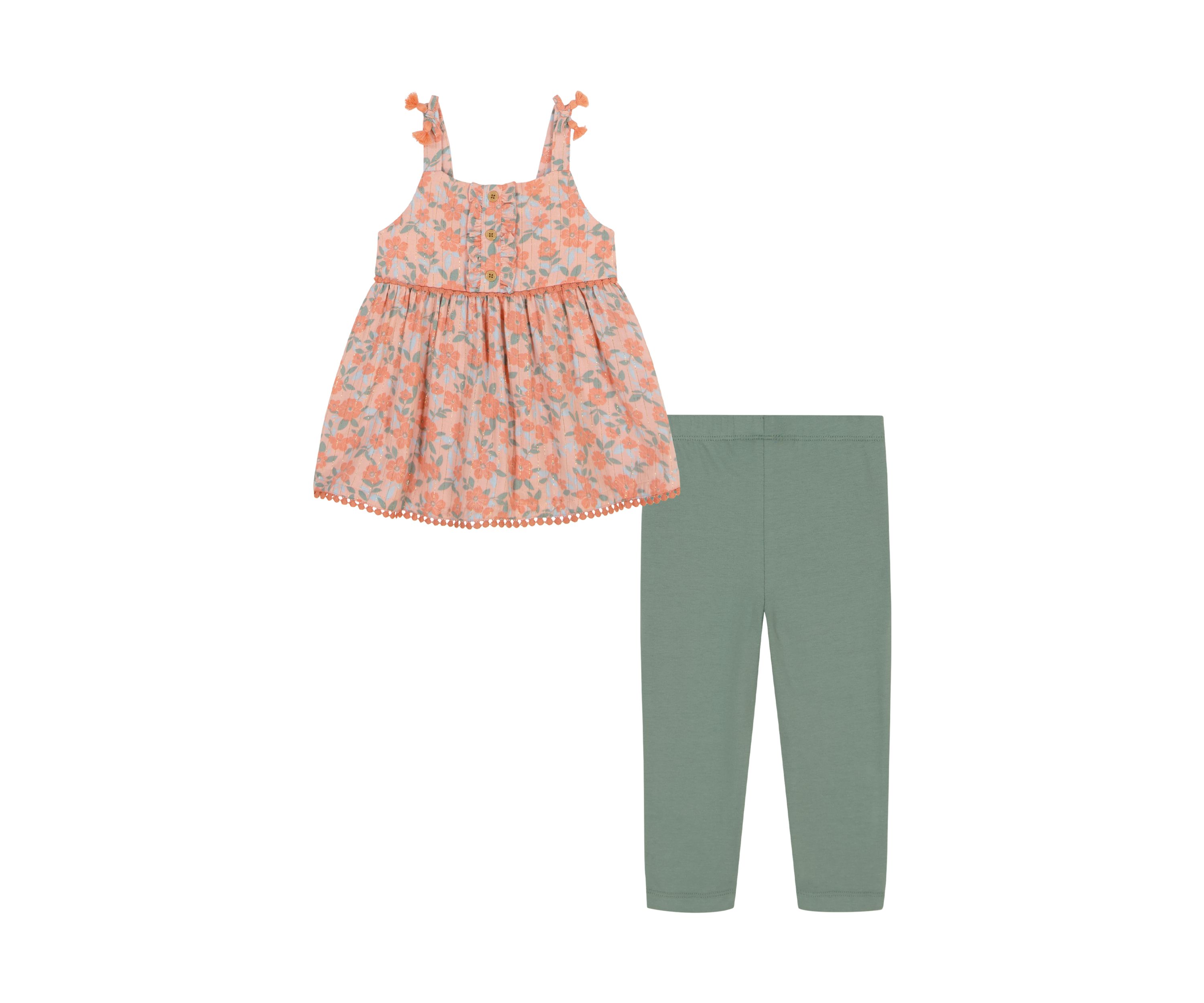 Toddler Girls Floral Printed Top and Leggings Set