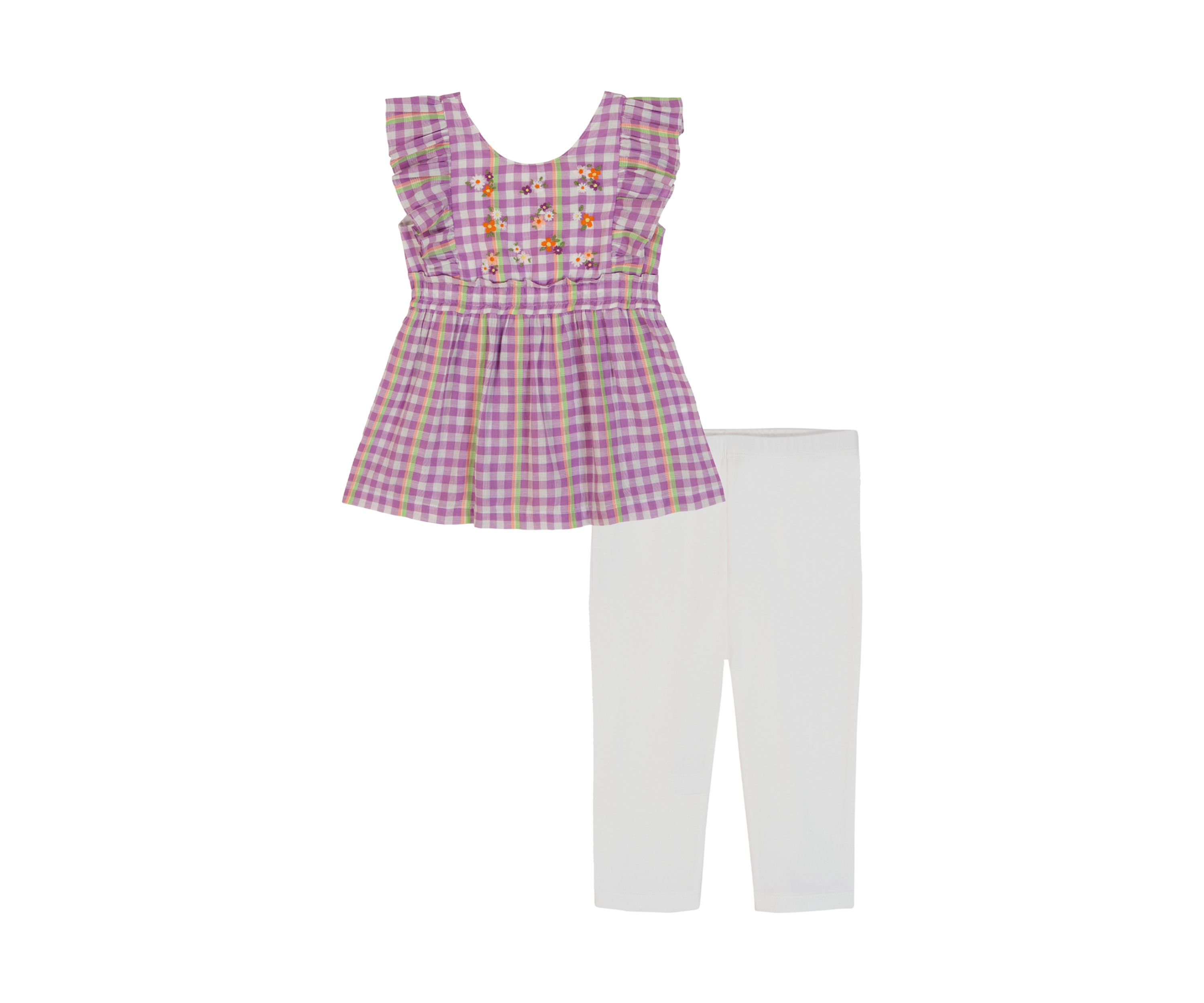 Toddler Girls Gingham Floral Legging Set