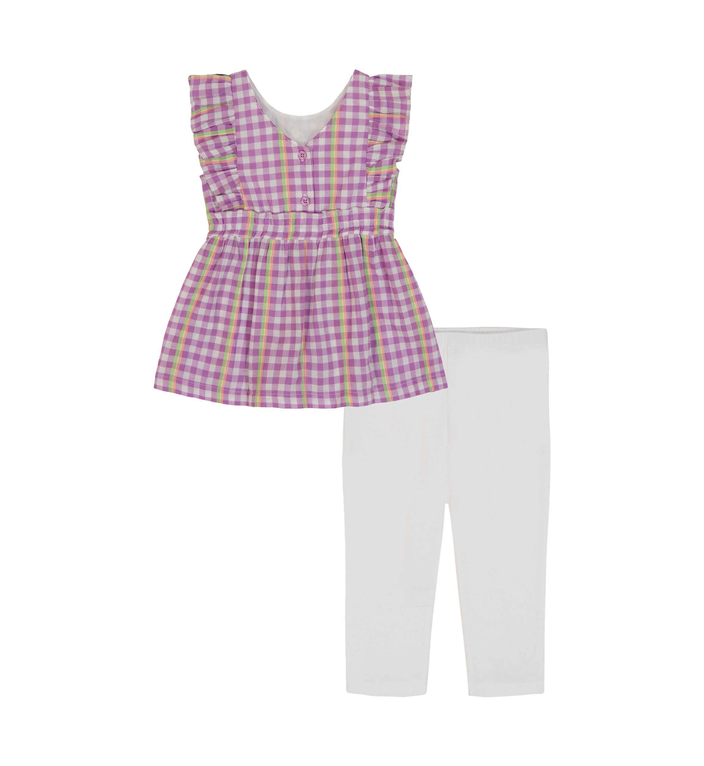 Toddler Girls Gingham Floral Legging Set