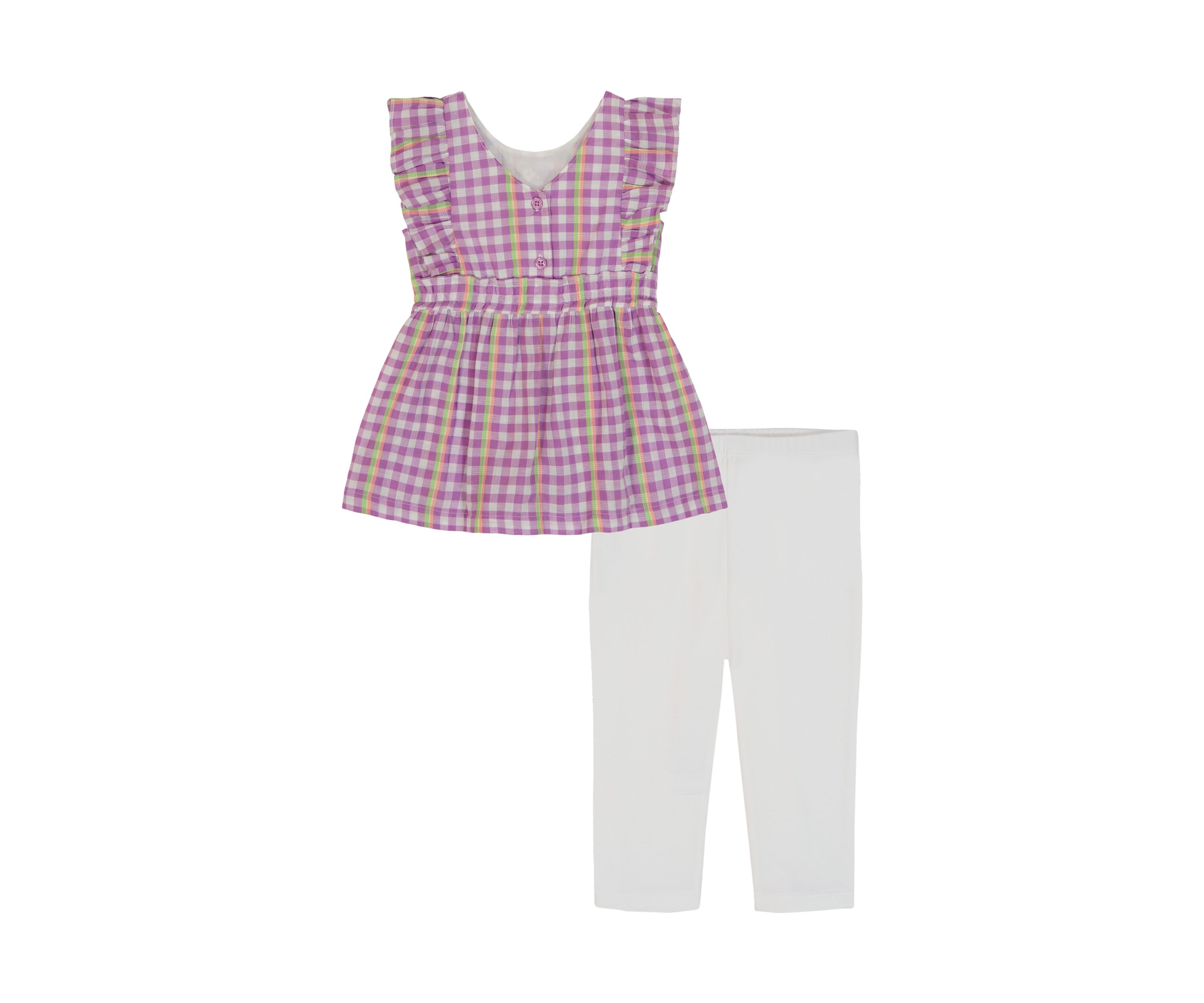 Toddler Girls Gingham Floral Legging Set