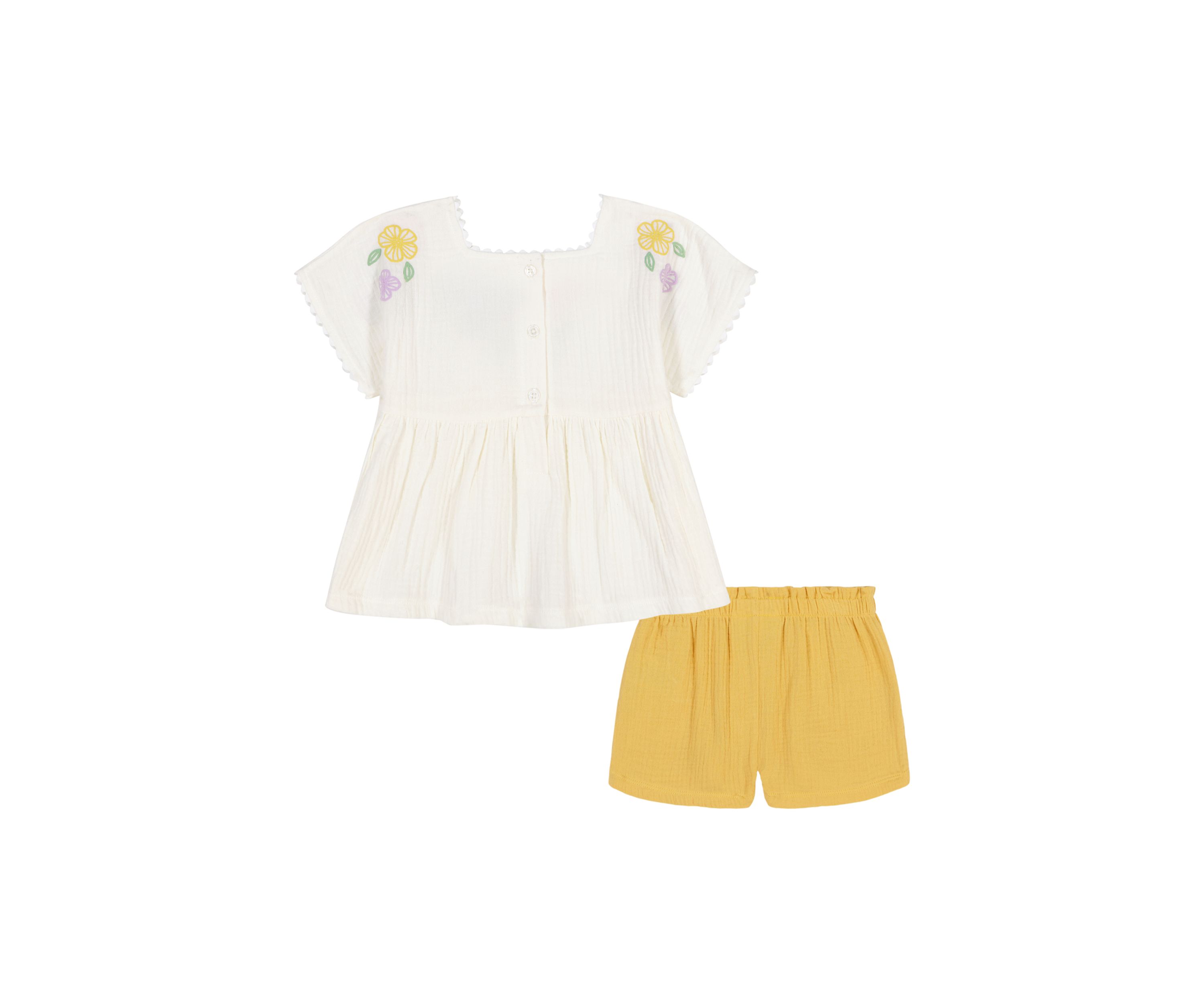Toddler Girls Gauze Floral Shorts Set