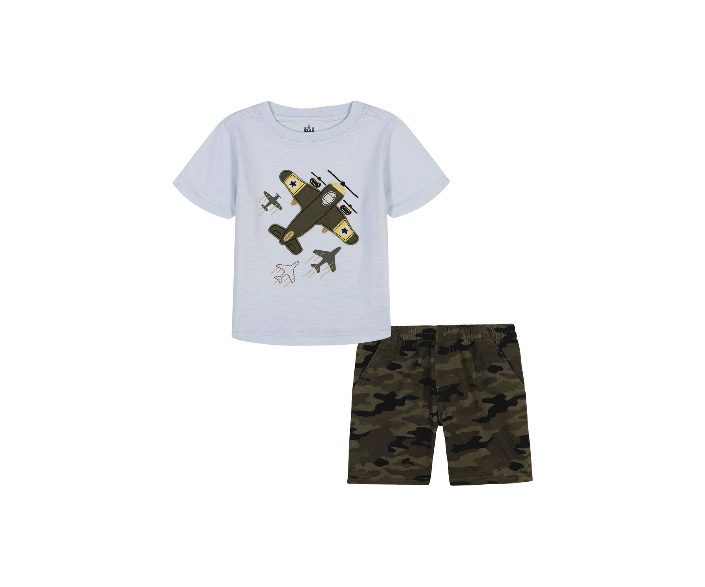 Baby Boys Plane Appliqué Shorts Set