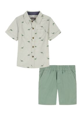 Kids Headquarters Toddler Boys Woven Shirt and Shorts Set