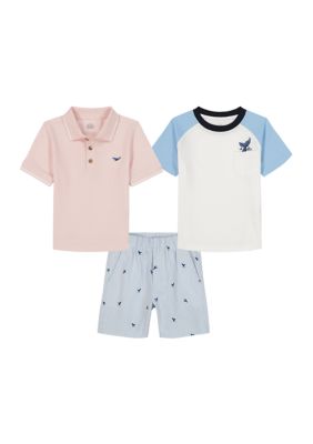 Kids Headquarters Toddler Boys 3-Piece Shirt & Shorts Set, 3T