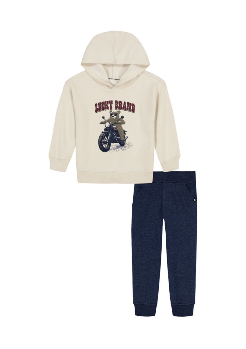 Toddler Boys Bear Graphic Hoodie Set 