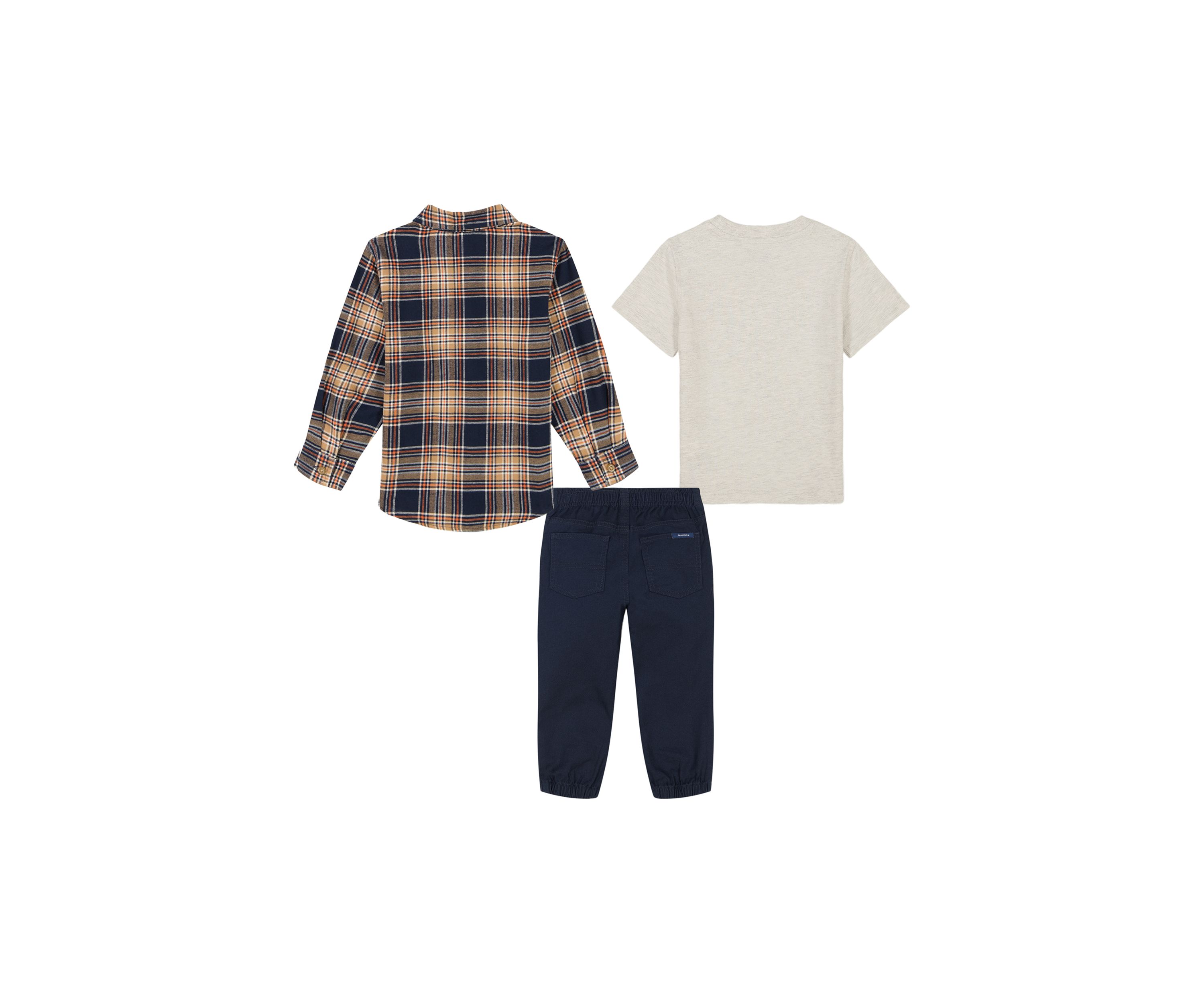 Toddler Boys 3 Piece Button Down Shirt and Pants Set