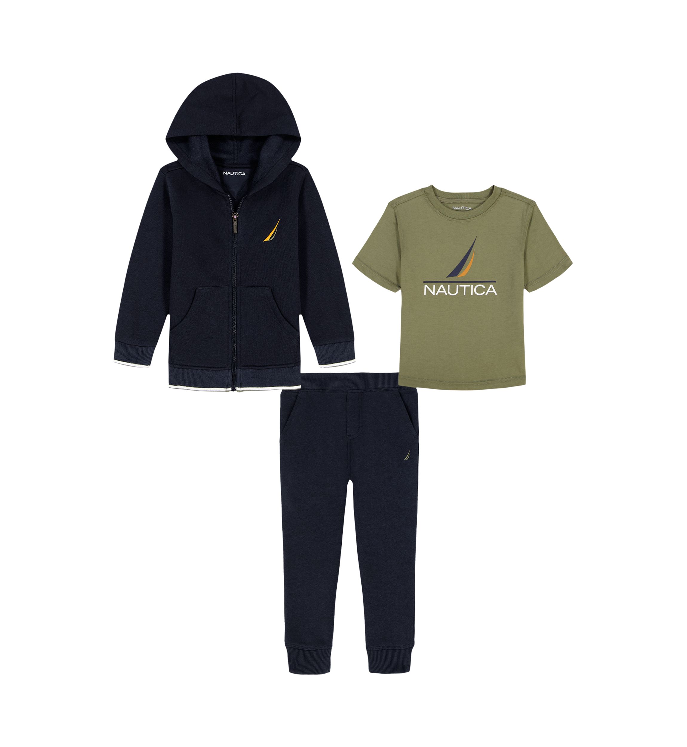 Toddler Boys 3-Piece Full-Zip Jogger Set 