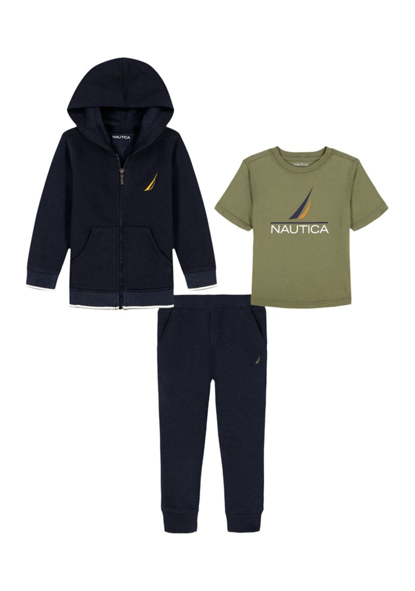 Toddler Boys 3-Piece Full-Zip Jogger Set 