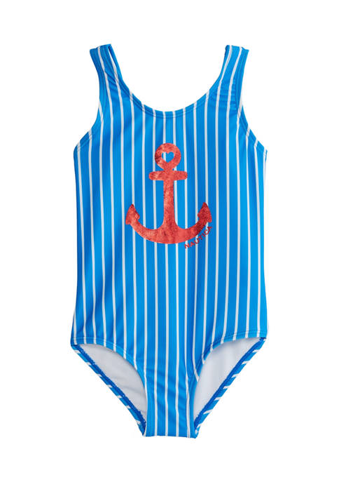 Nautica Toddler Girls Anchor One Piece Swimsuit