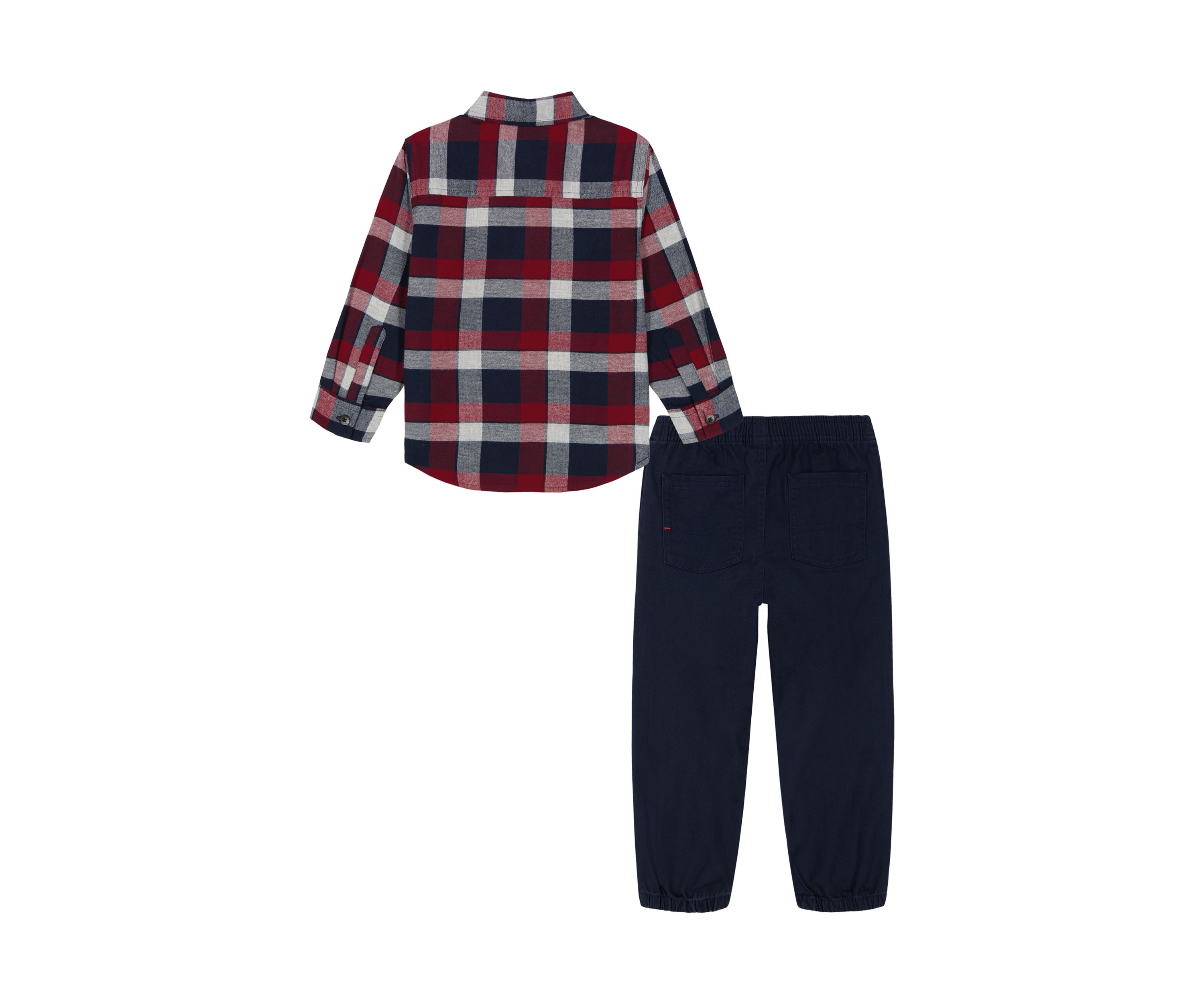 Toddler Boys Printed Woven Shirt and Joggers Set