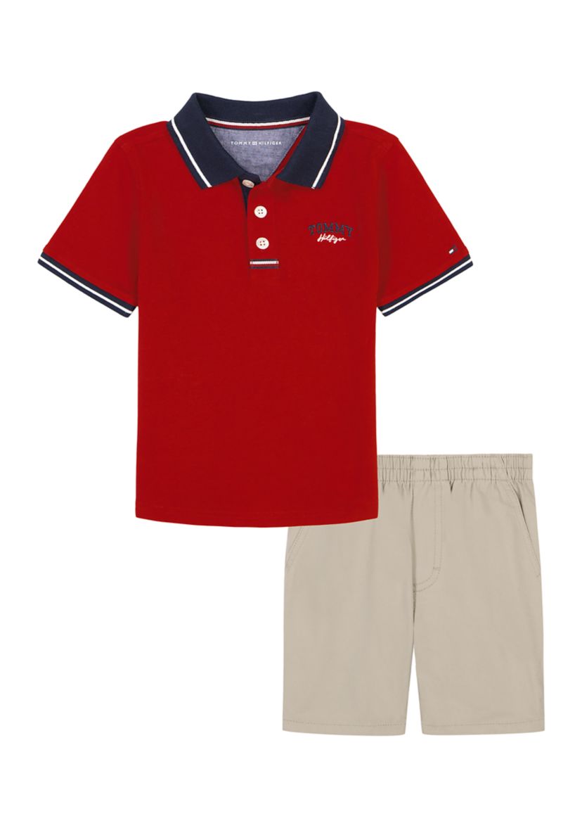 Toddler Boys 2 Piece Polo Shorts Set