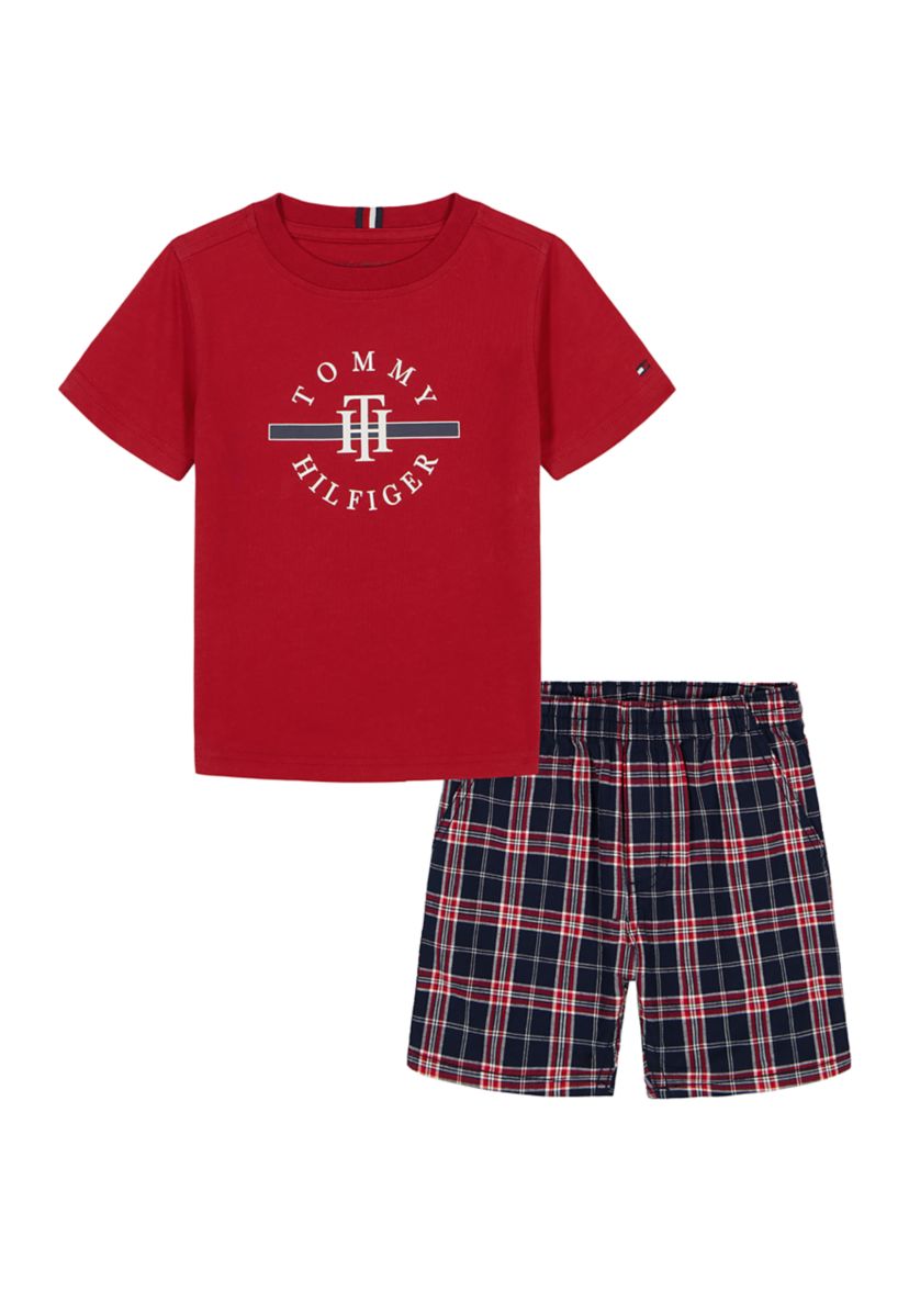 Toddler Boys Graphic T-Shirt and Printed Shorts Set