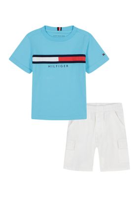 Toddler Boys Woven T-Shirt and Shorts Set