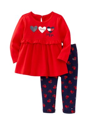 Vælg Tilbagetrækning lektie Tommy Hilfiger Baby Girls 2 Piece T-Shirt and Jegging Set | belk