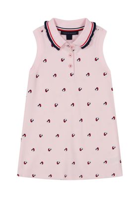 Toddler Girls Piqué Heart Printed Flag Dress
