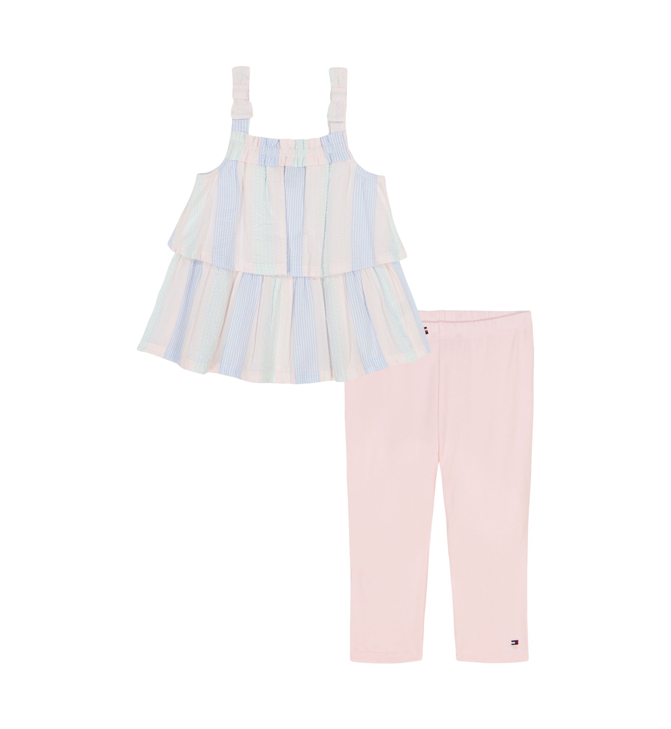 Toddler Girls Seersucker Top and Leggings Set