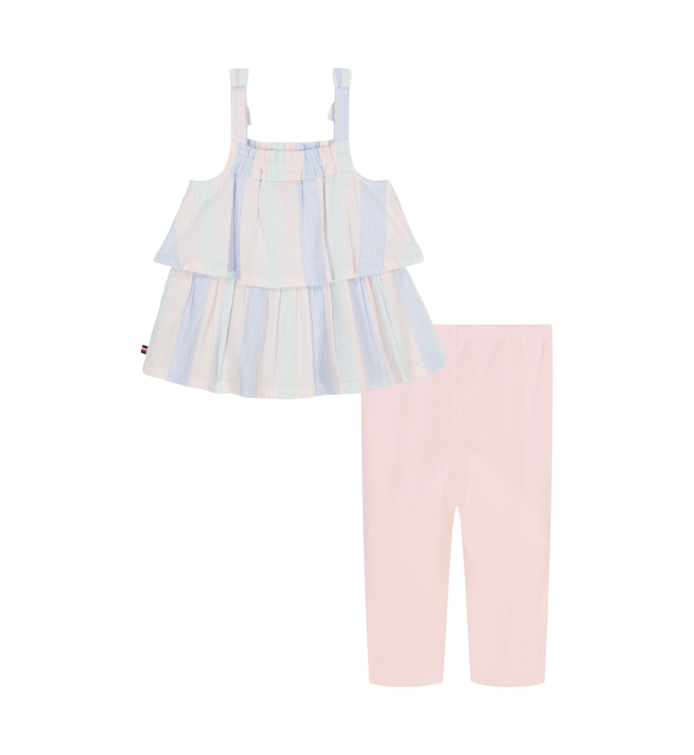 Toddler Girls Seersucker Top and Leggings Set