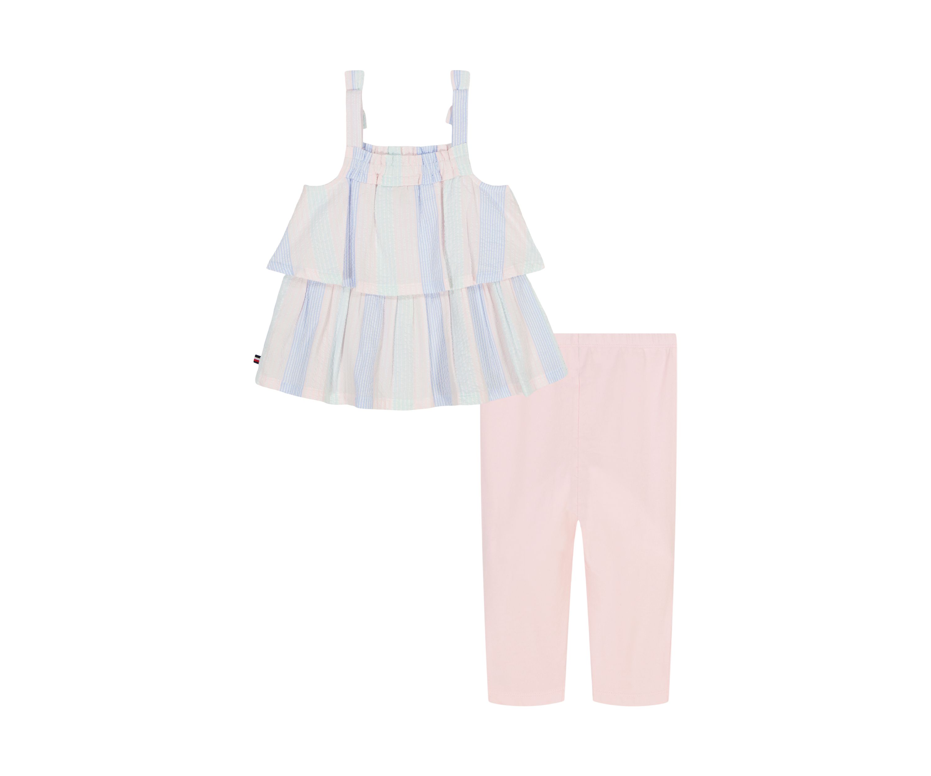 Toddler Girls Seersucker Top and Leggings Set