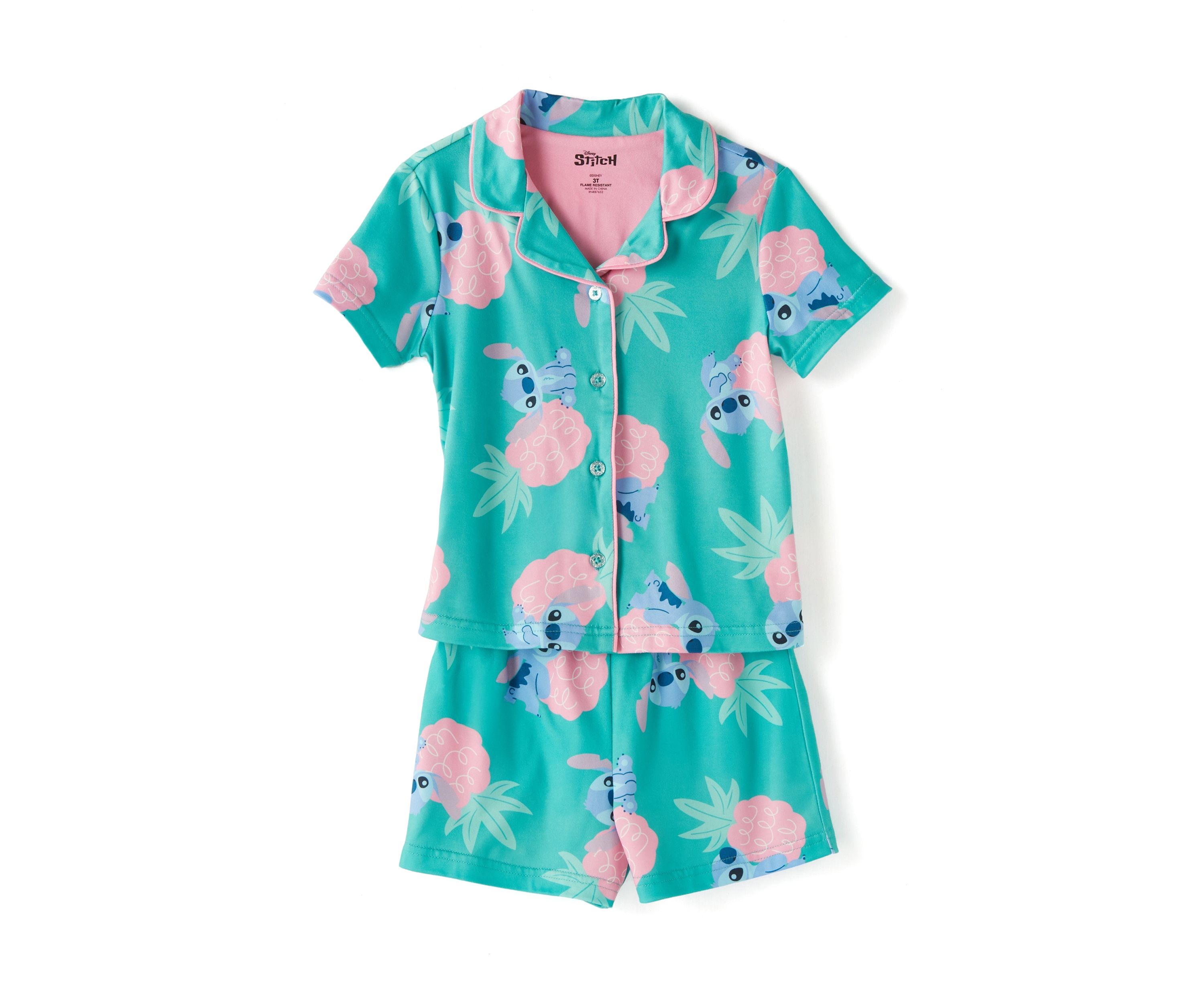 Toddler Girls Hawaii Stitch Printed Pajama Set