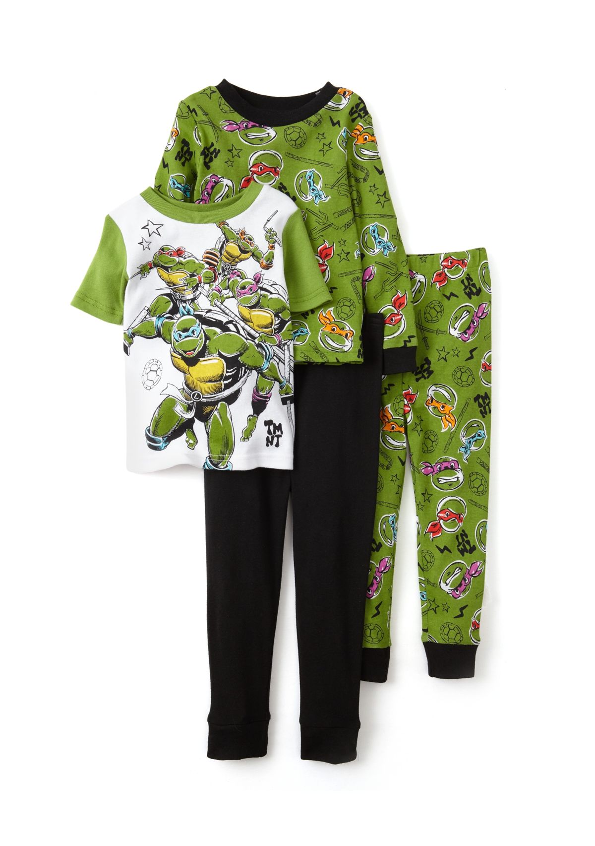 Toddler Boys 4-Piece TMNT Pajama Set 