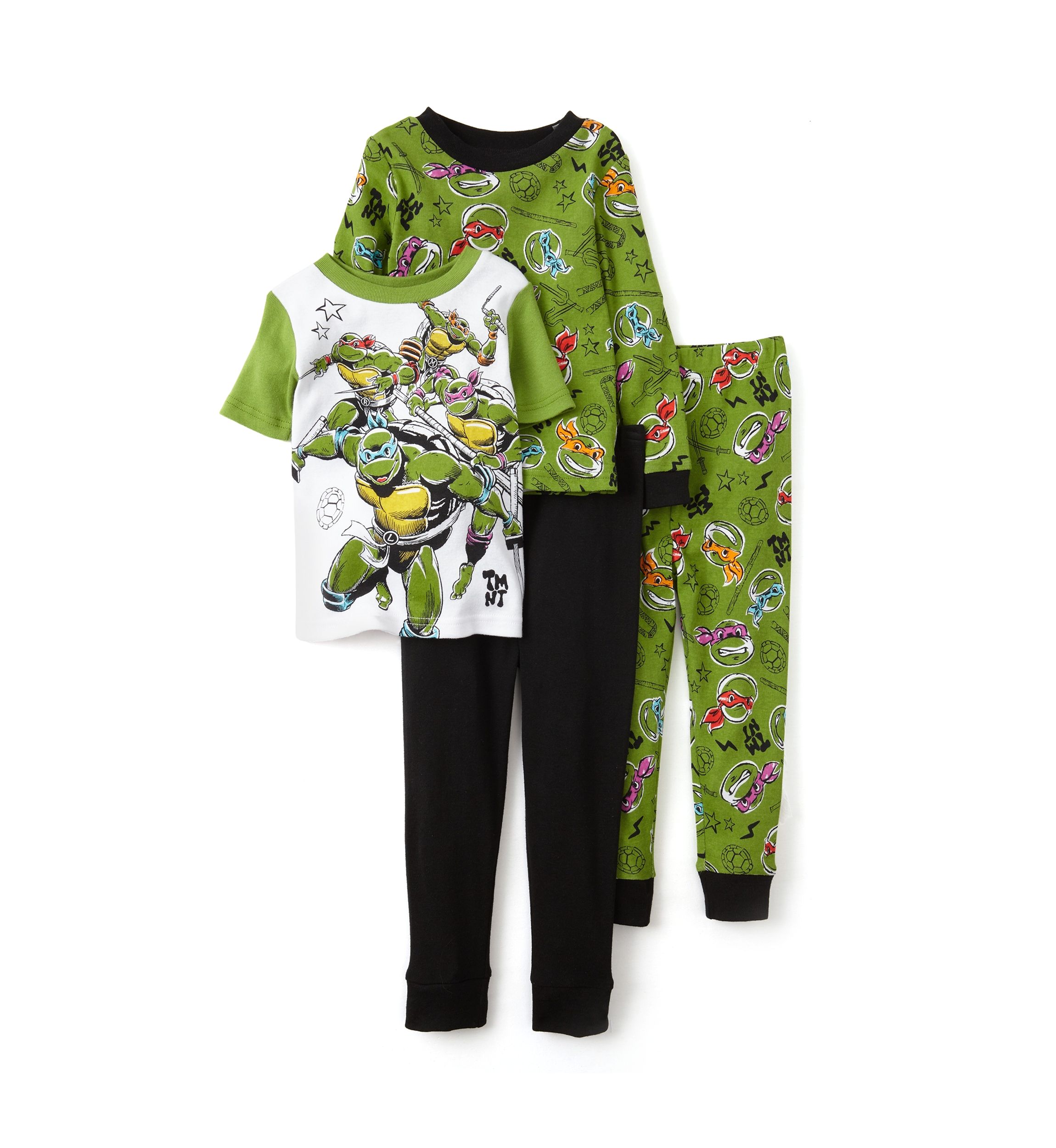 Toddler Boys 4-Piece TMNT Pajama Set 