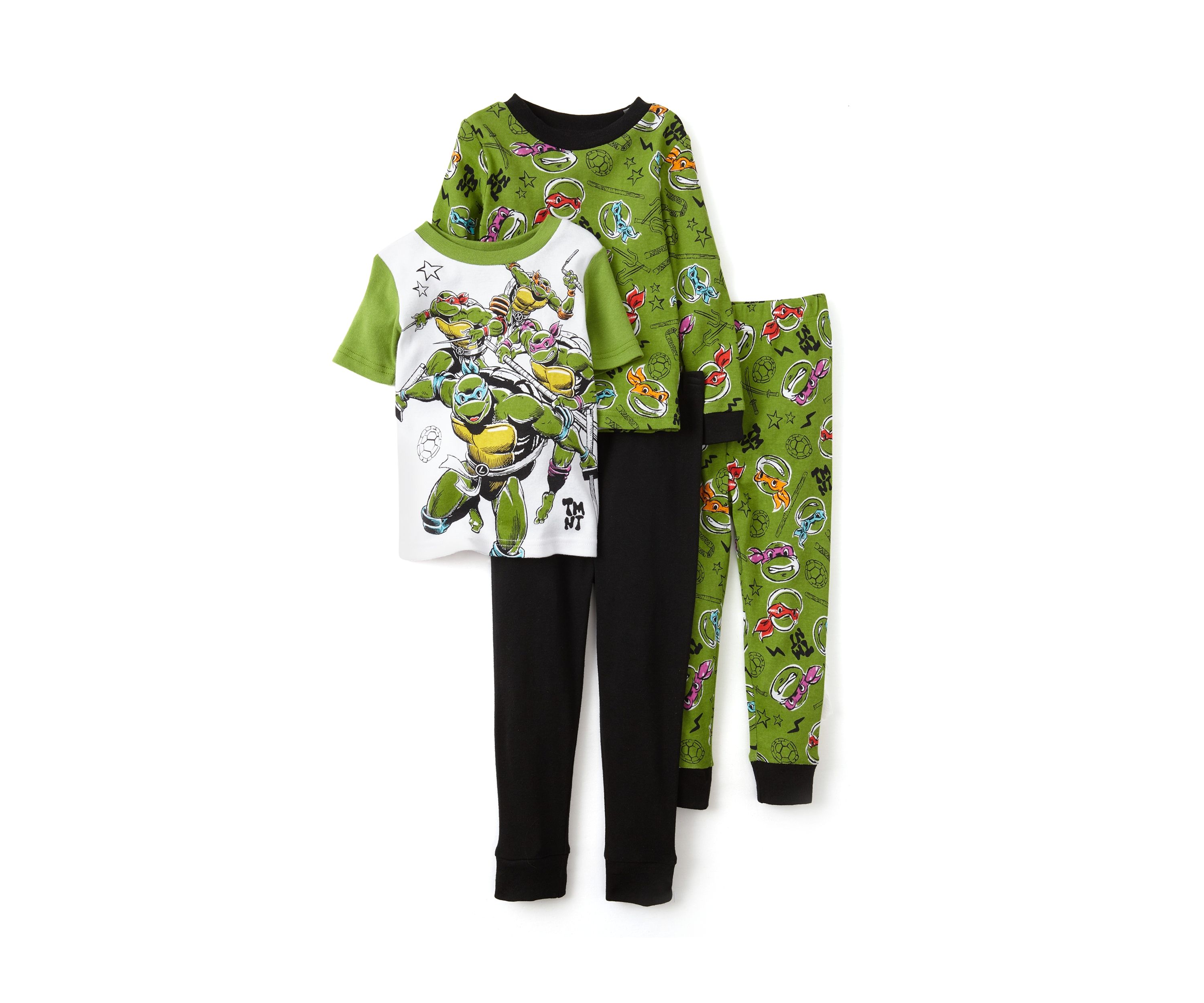 Toddler Boys 4-Piece TMNT Pajama Set 