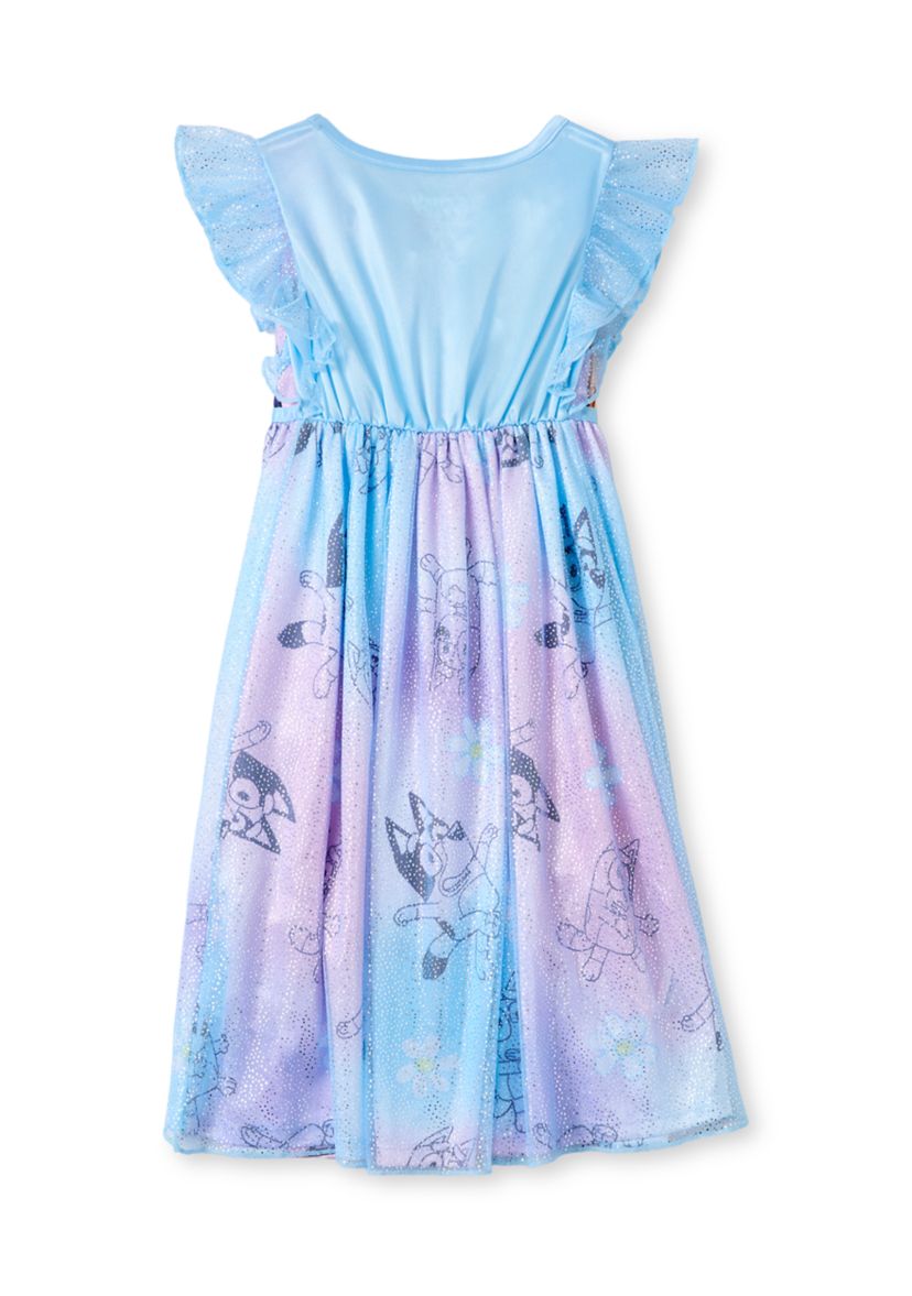 strapless open back dress Bluey 
