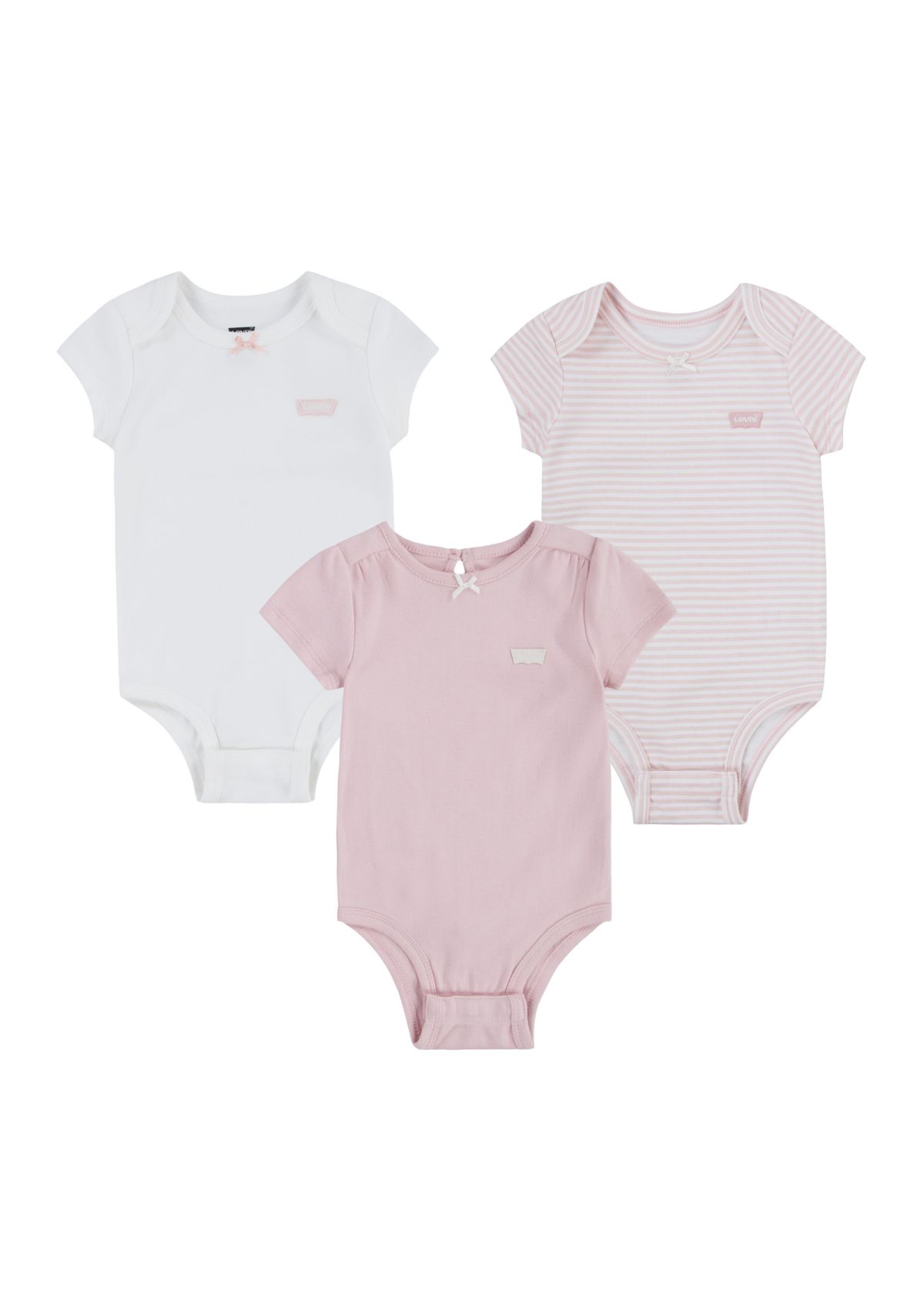 Baby Girls 3-Pack of Bow Bodysuits 