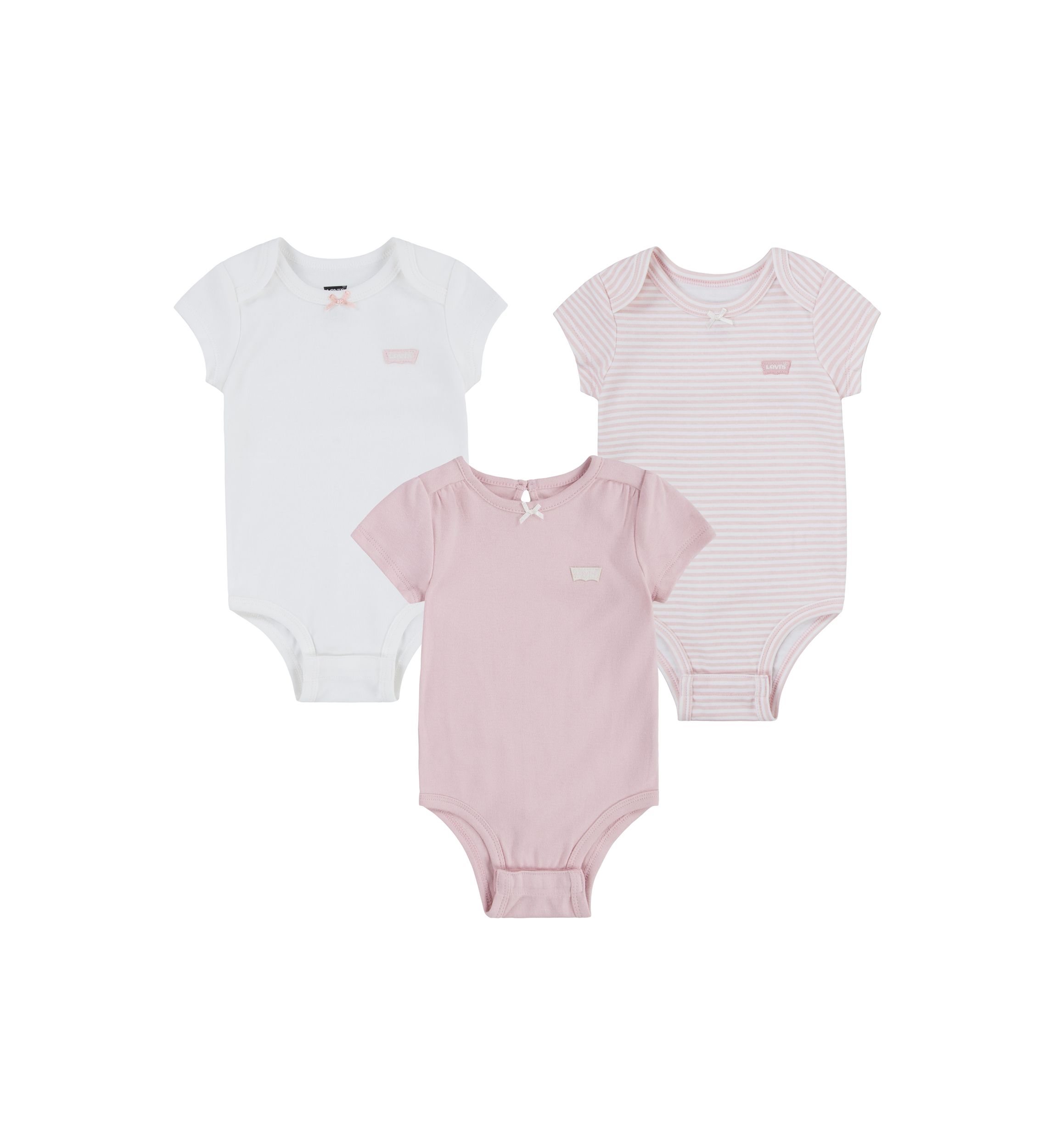 Baby Girls 3-Pack of Bow Bodysuits 