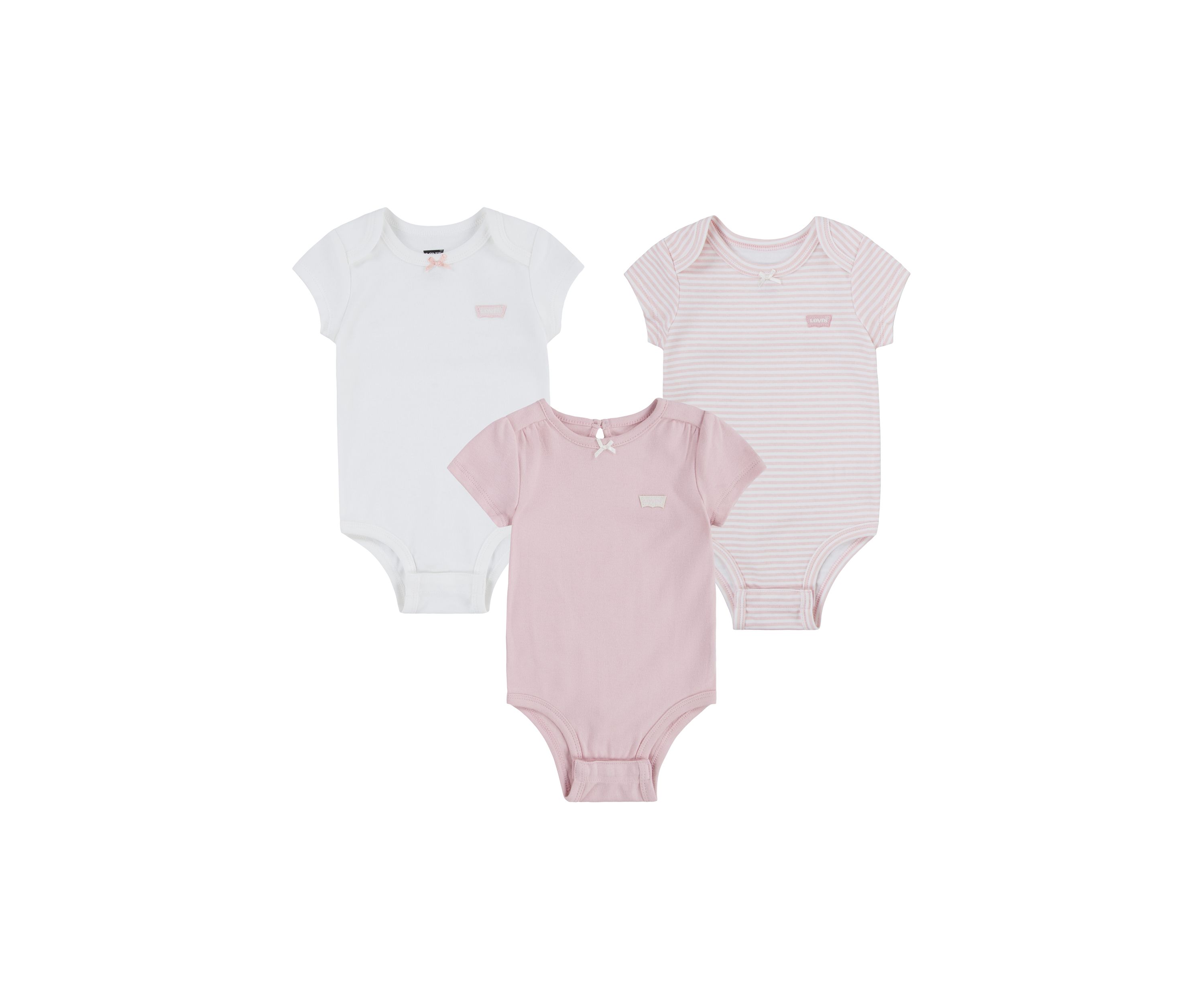 Baby Girls 3-Pack of Bow Bodysuits 