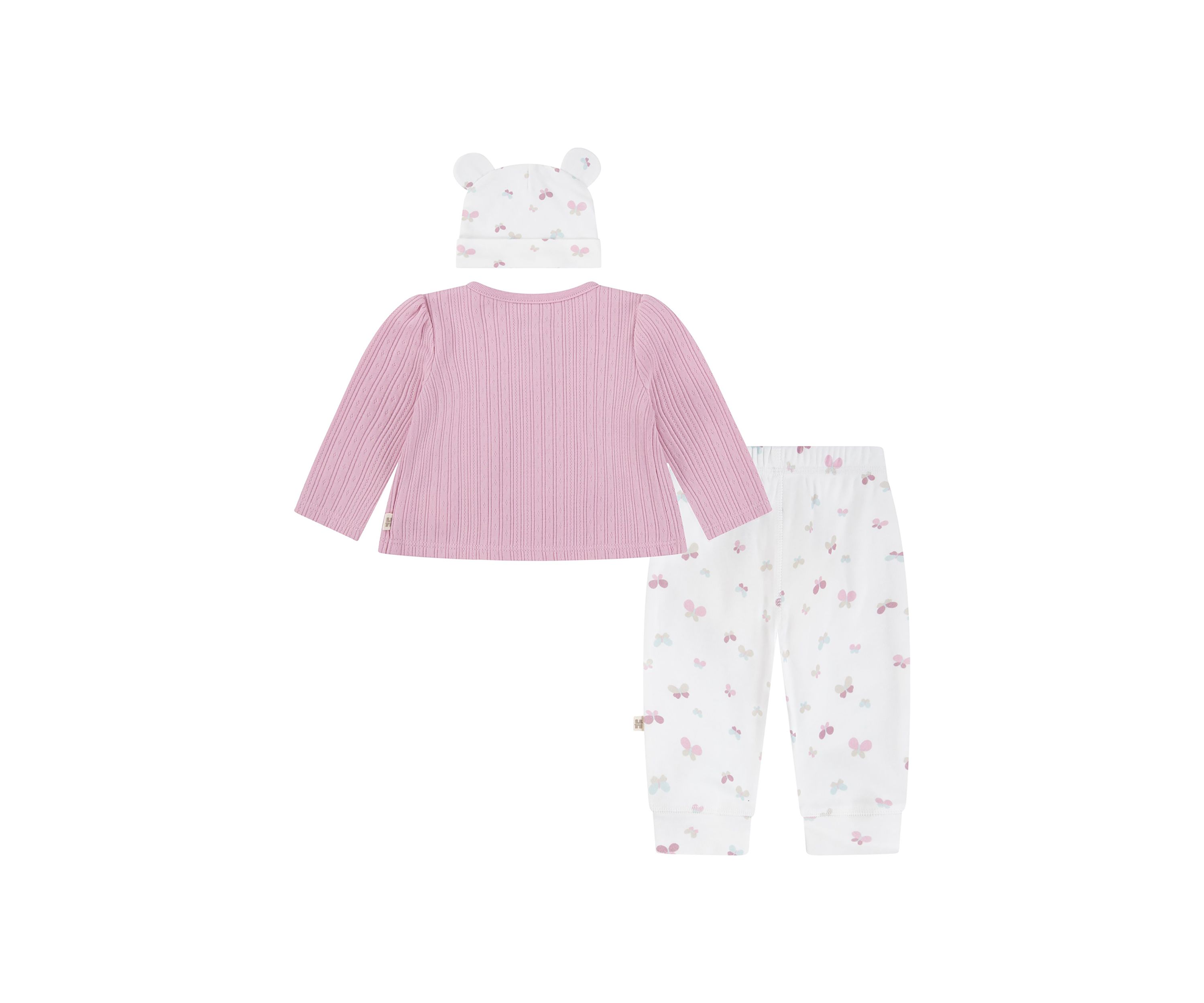 Baby Girls 3 Piece Top and Pants Set with Hat