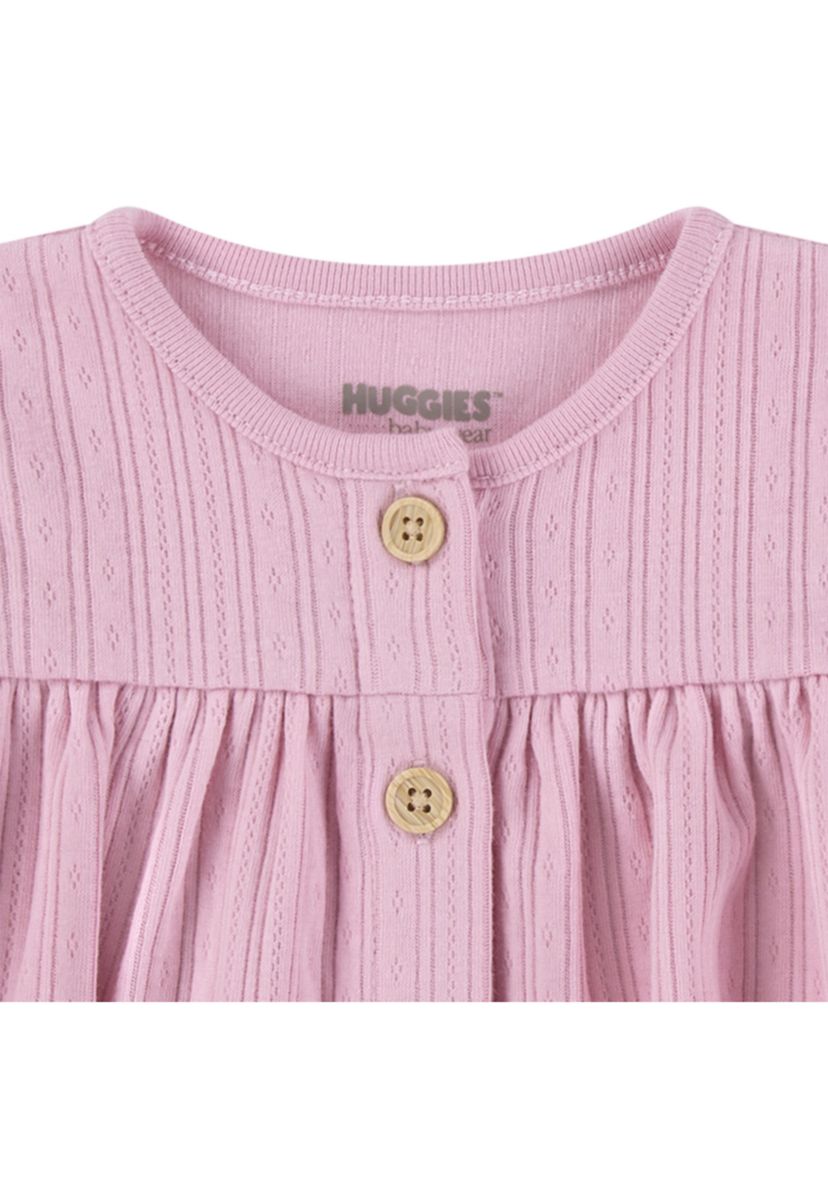 Baby Girls 3 Piece Top and Pants Set with Hat