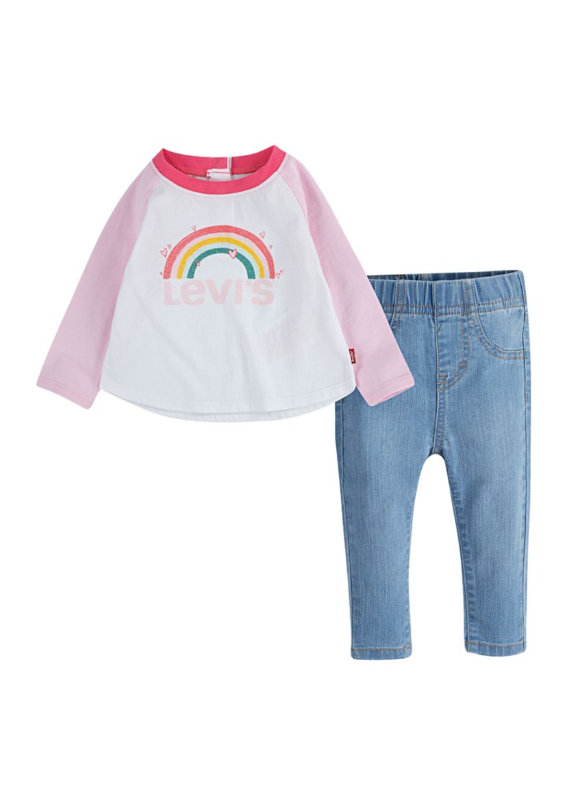Baby Girls Raglan T-Shirt and Jeggings Set