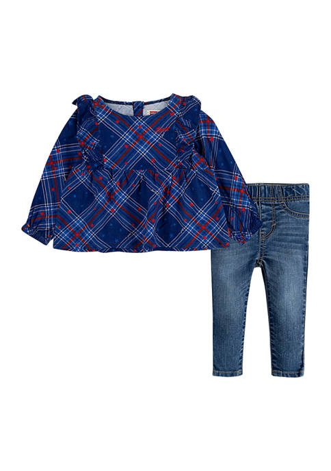 Levi's® Baby Girls Woven Top with Woven Jeggings