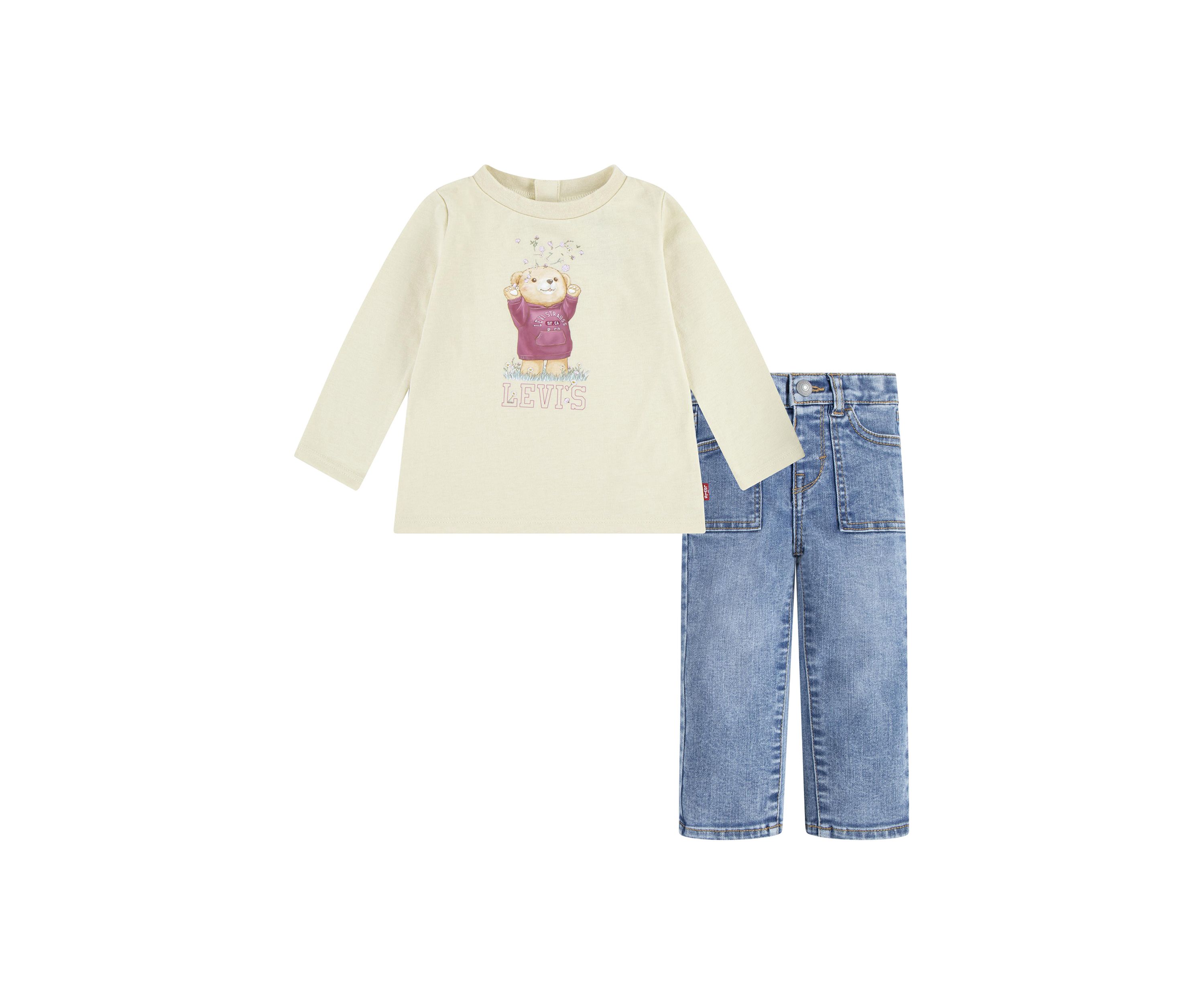 Baby Girls Graphic T-Shirt and Jeans Set