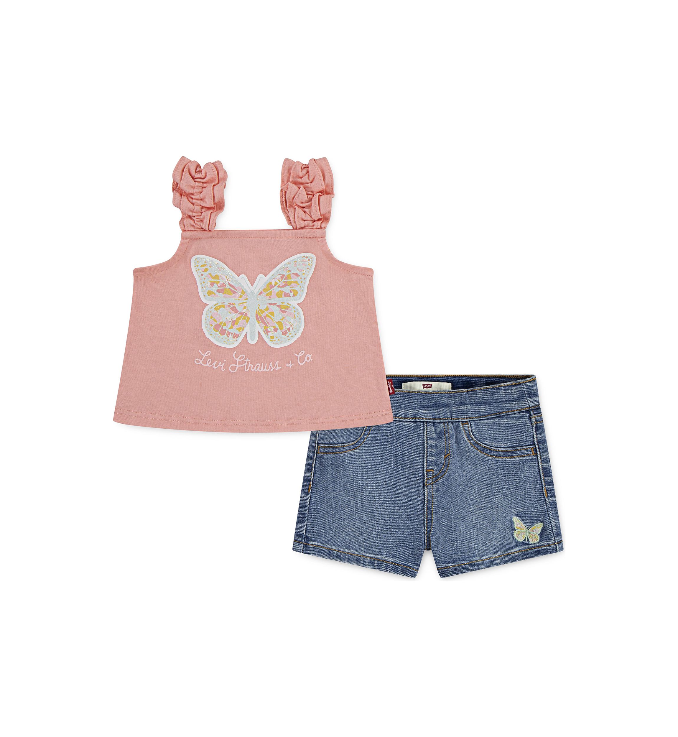 Baby Girls Ruffle Strap Tank and Short Set 