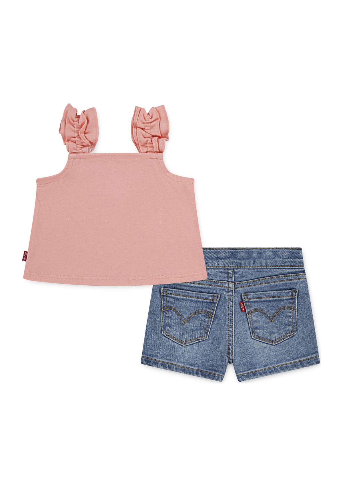 Baby Girls Ruffle Strap Tank and Short Set 