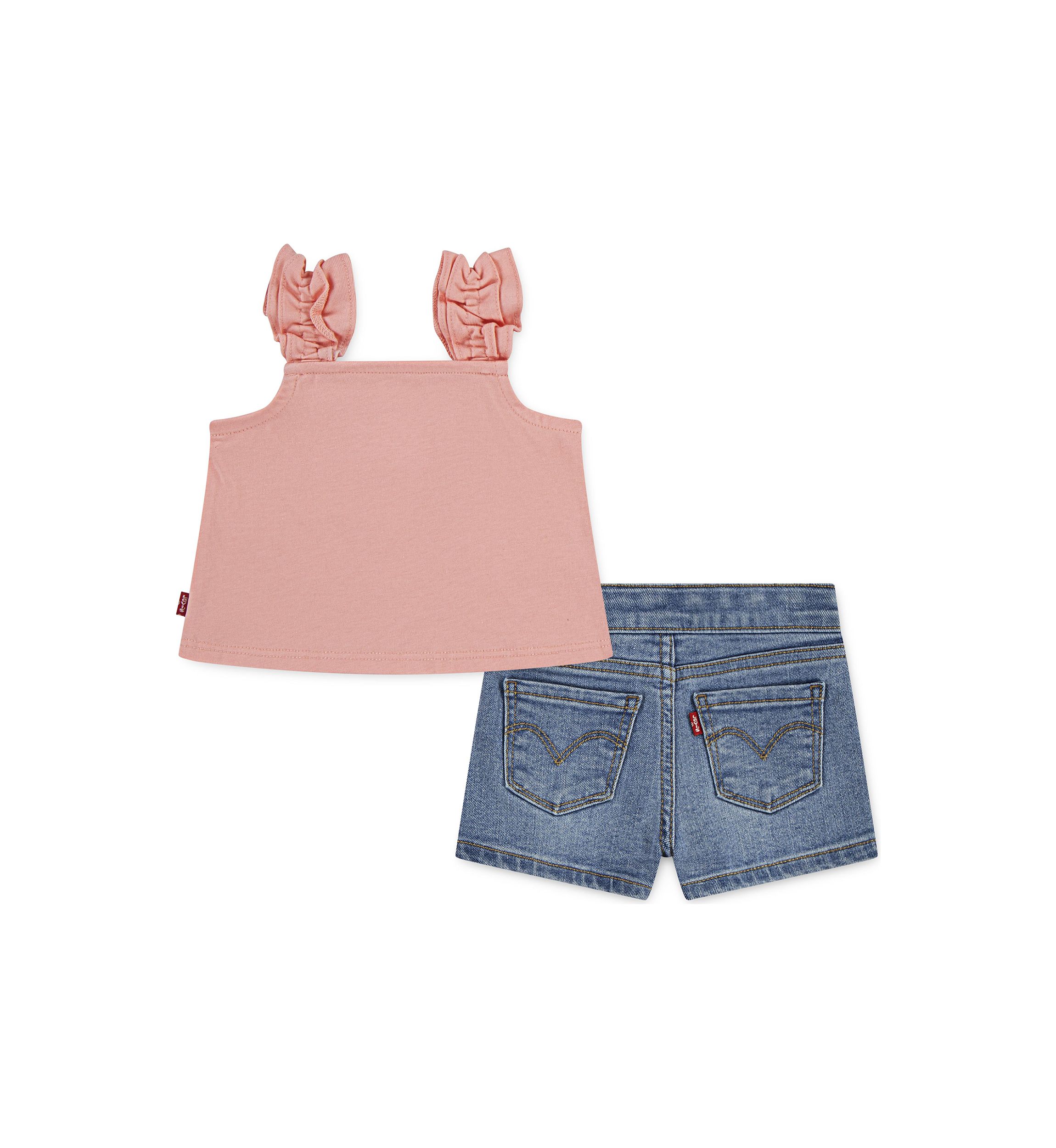 Baby Girls Ruffle Strap Tank and Short Set 