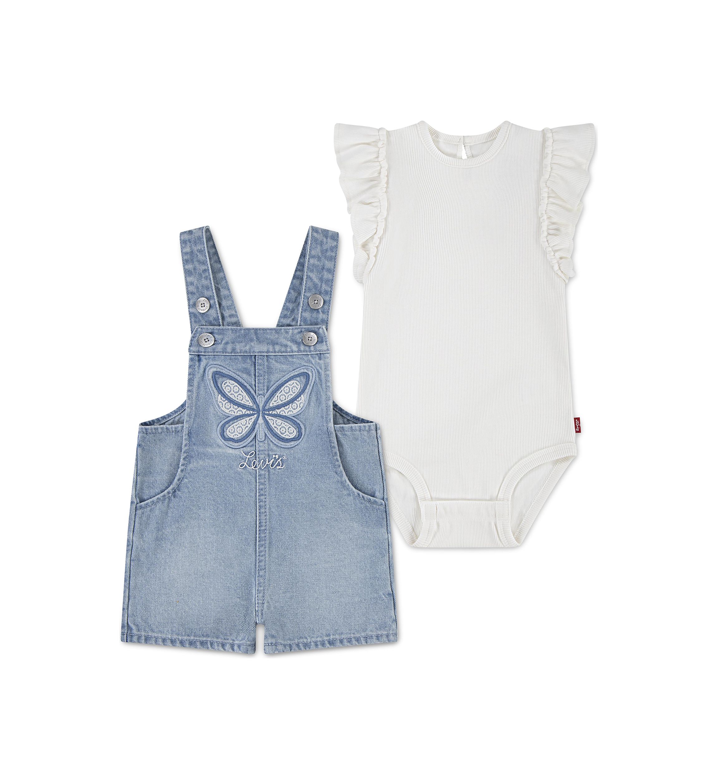 Baby Girls Butterfly Overall Set