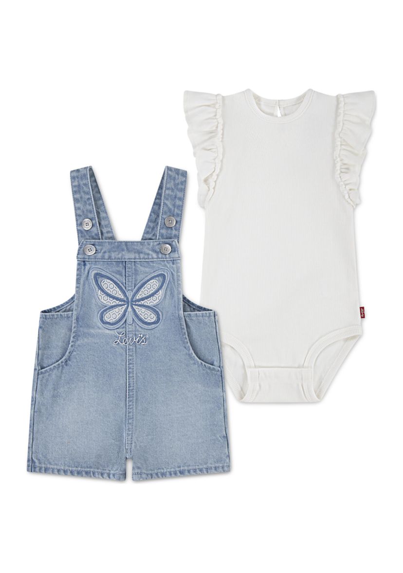 Baby Girls Butterfly Overall Set