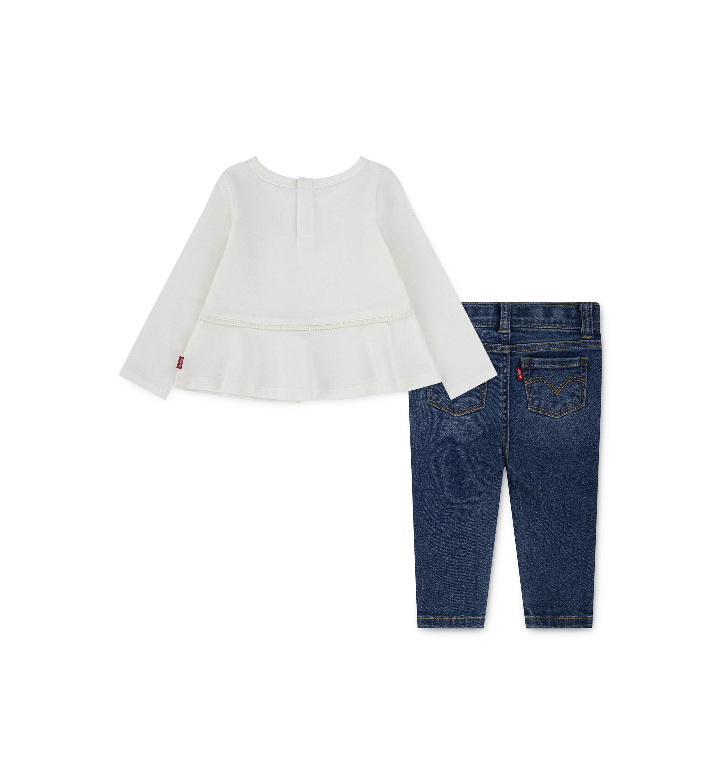 Baby Girls Western Peplum Top and Jeans Set