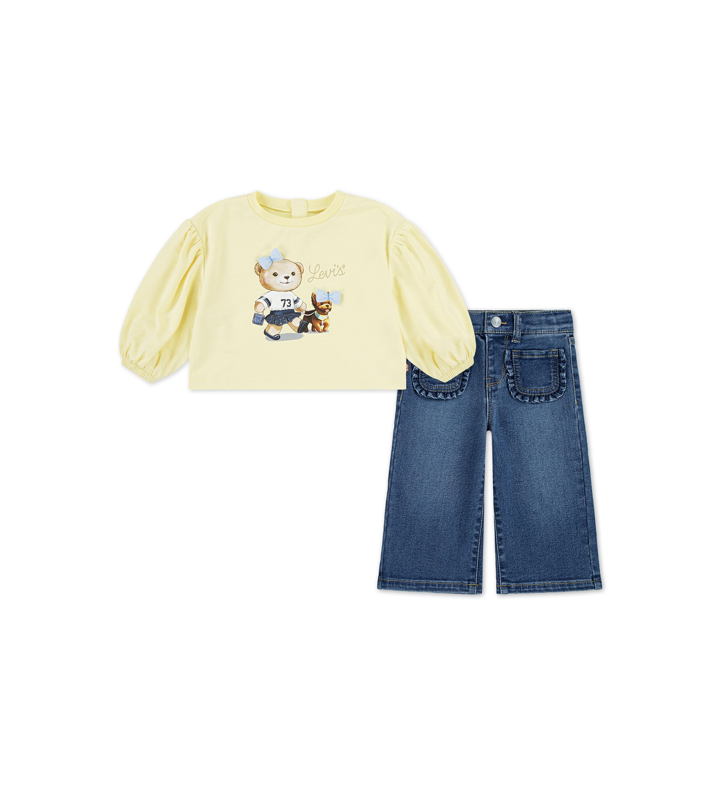 Baby Girls Graphic Sweatshirt and Jeans Set