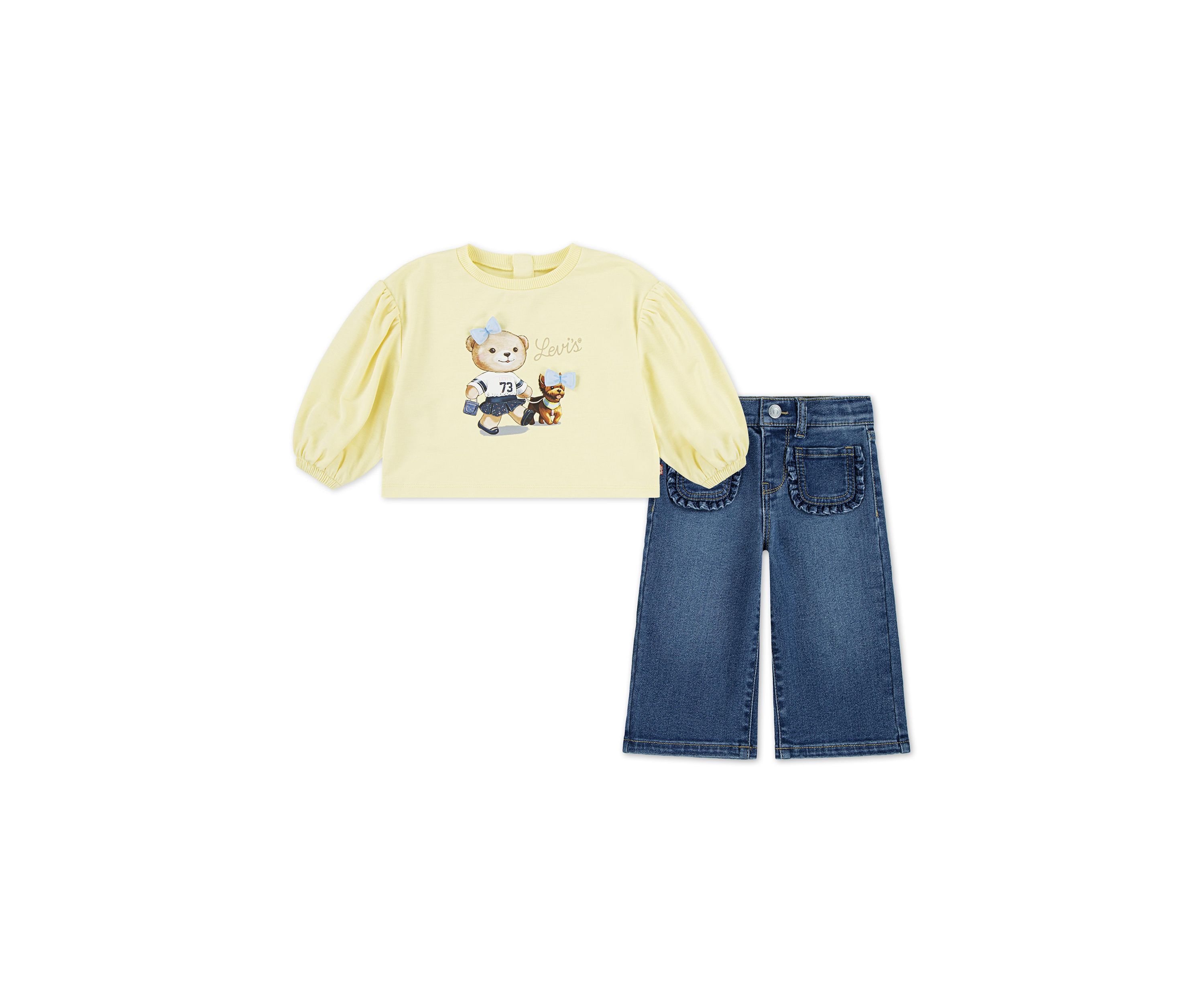 Baby Girls Graphic Sweatshirt and Jeans Set