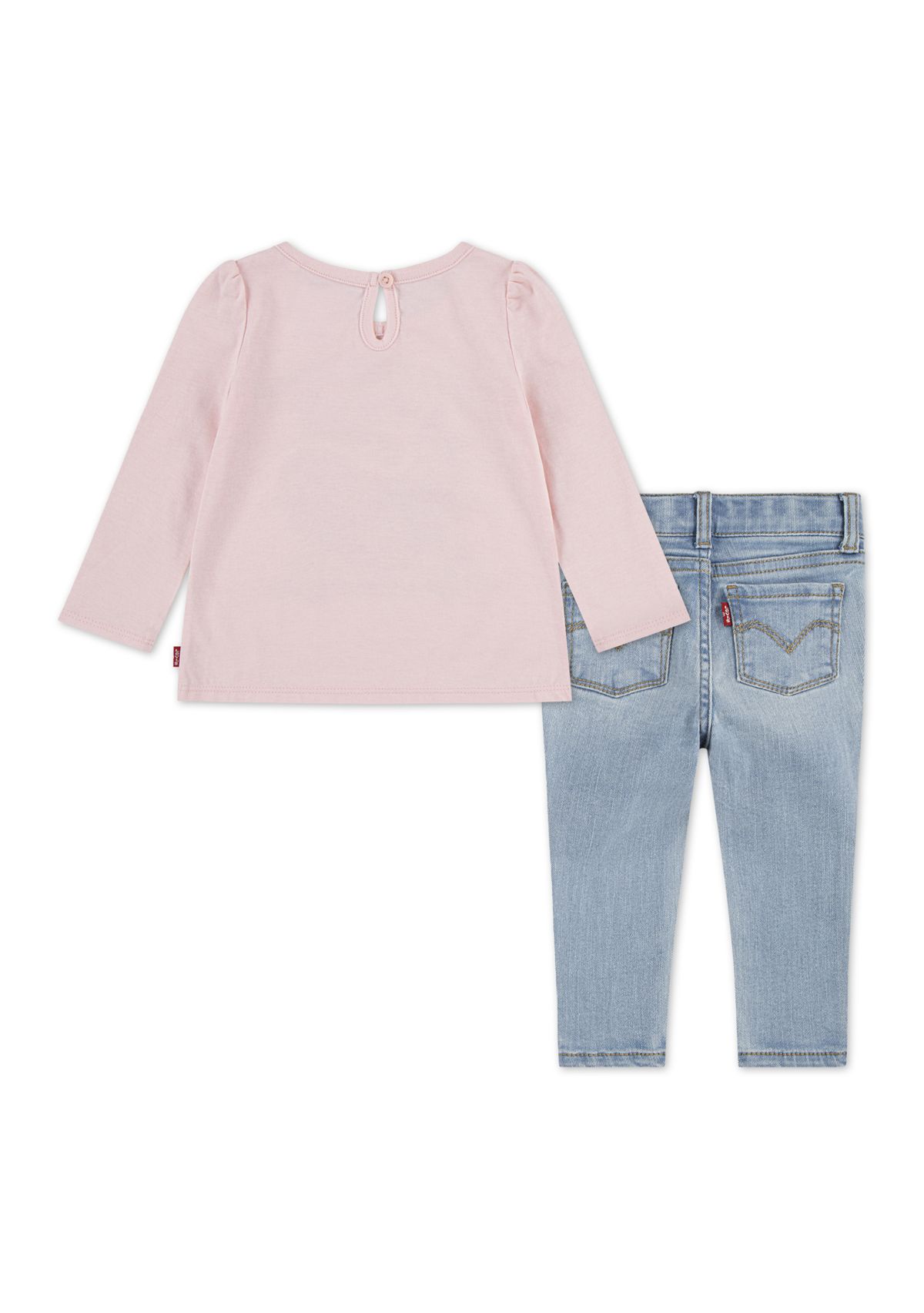 Baby Girls Graphic Top and Star Knee Jeans Set