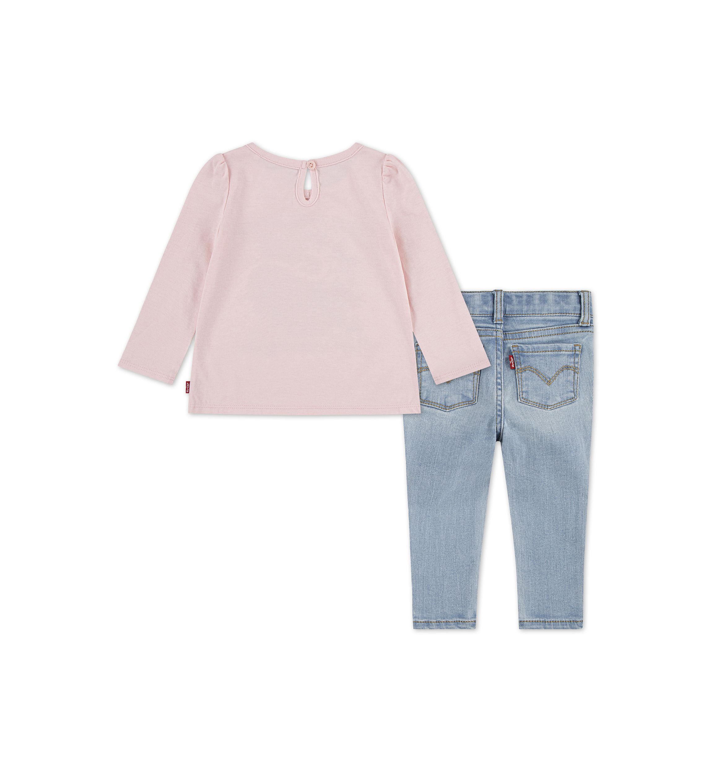 Baby Girls Graphic Top and Star Knee Jeans Set