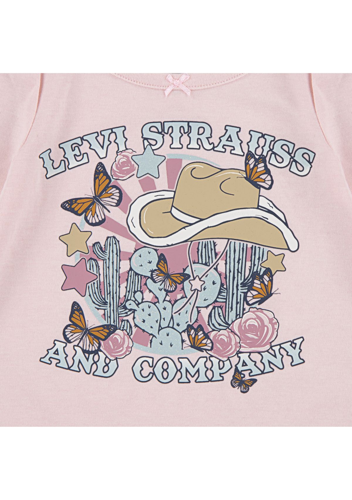 Baby Girls Graphic Top and Star Knee Jeans Set