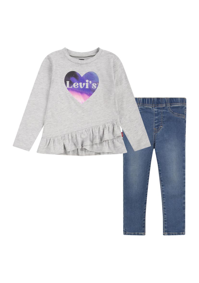 Toddler Girls Heart Logo Graphic Set 
