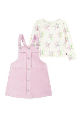 Toddler Girls Star Printed T-Shirt and Skirtall Set