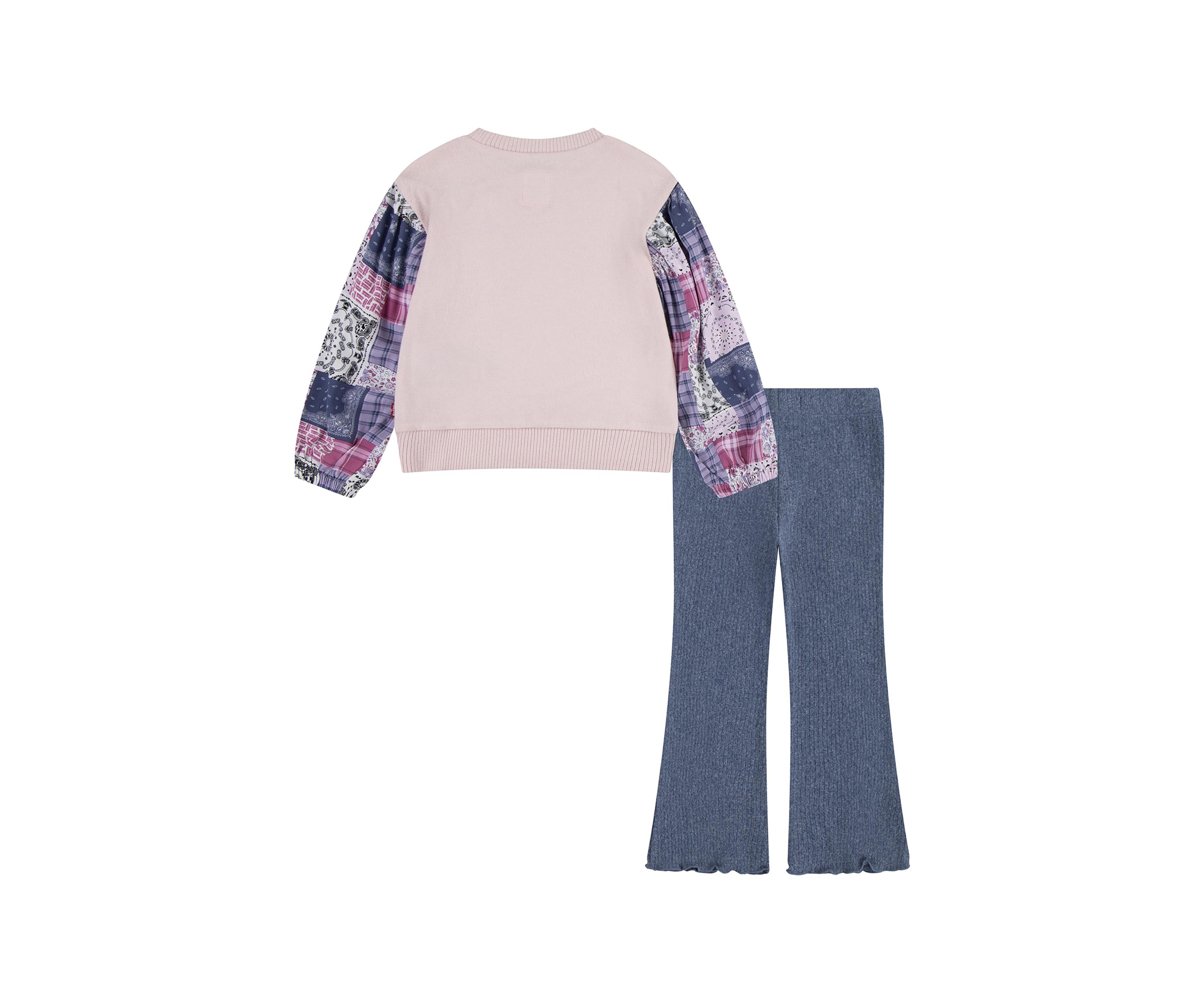 Toddler Girls Crew Neck T-Shirt and Flared Pants