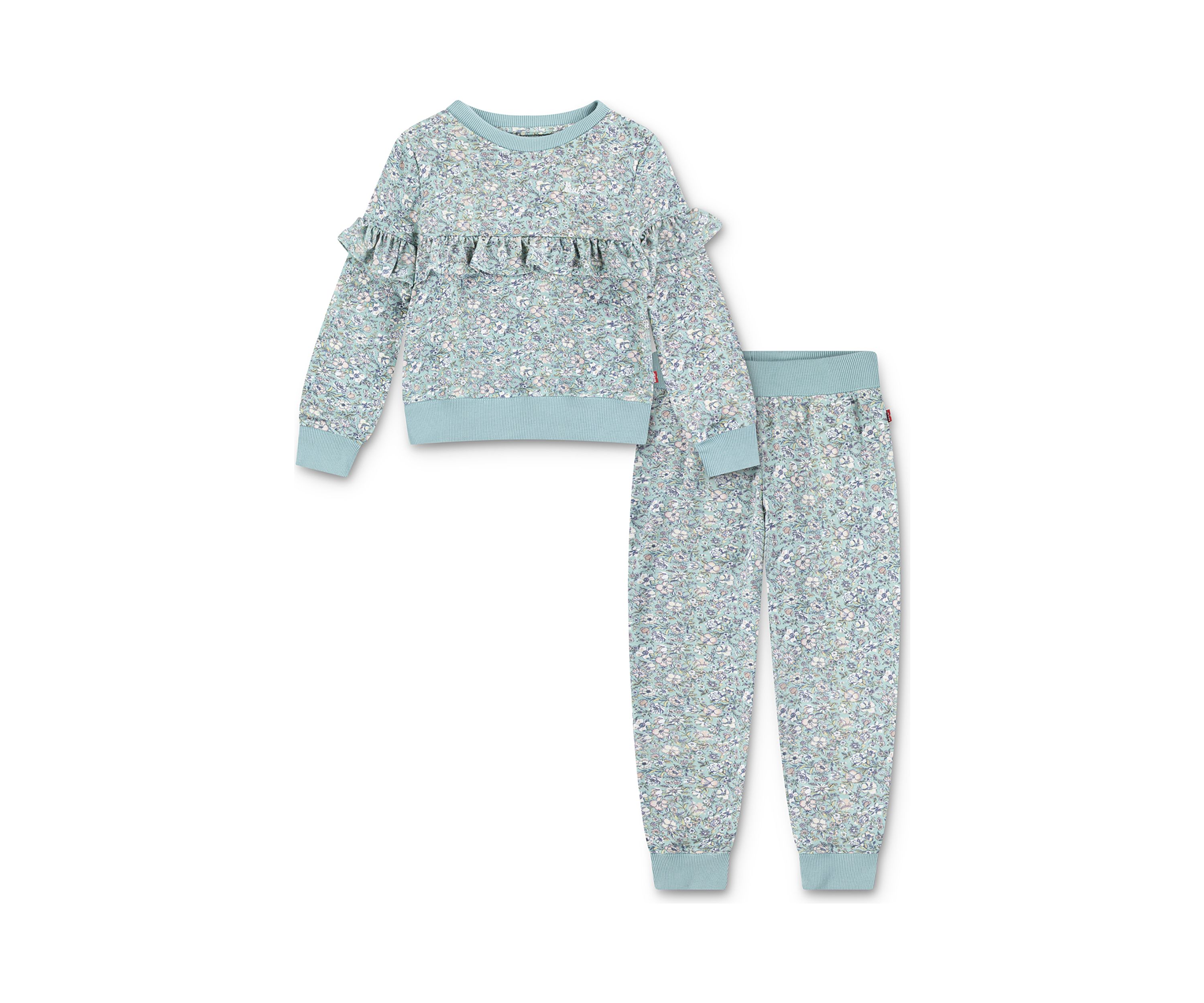 Toddler Girls Ruffle Crew Neck Sweatshirt and Joggers Set